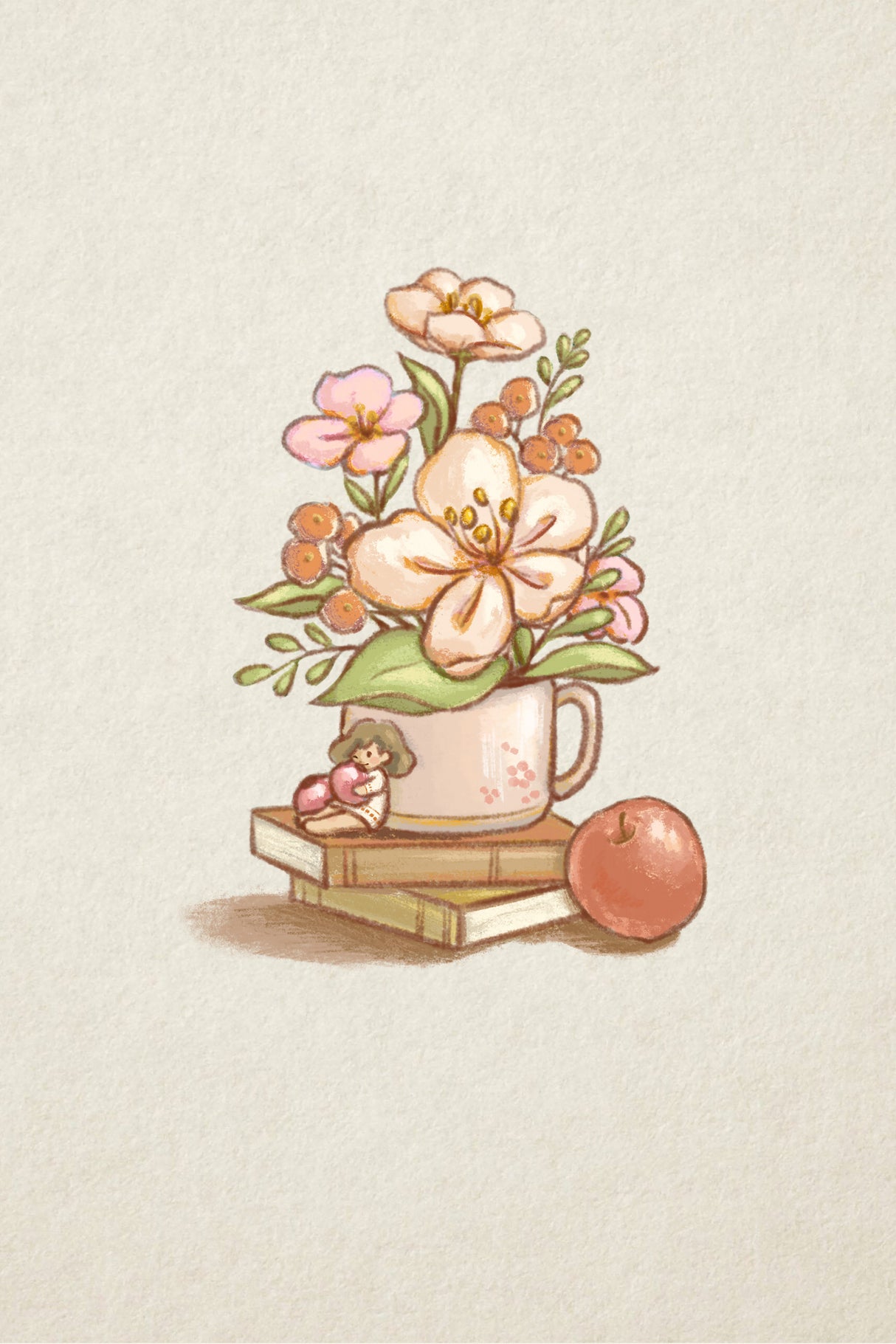Flowers and Books (1) Poster och Canvastavla