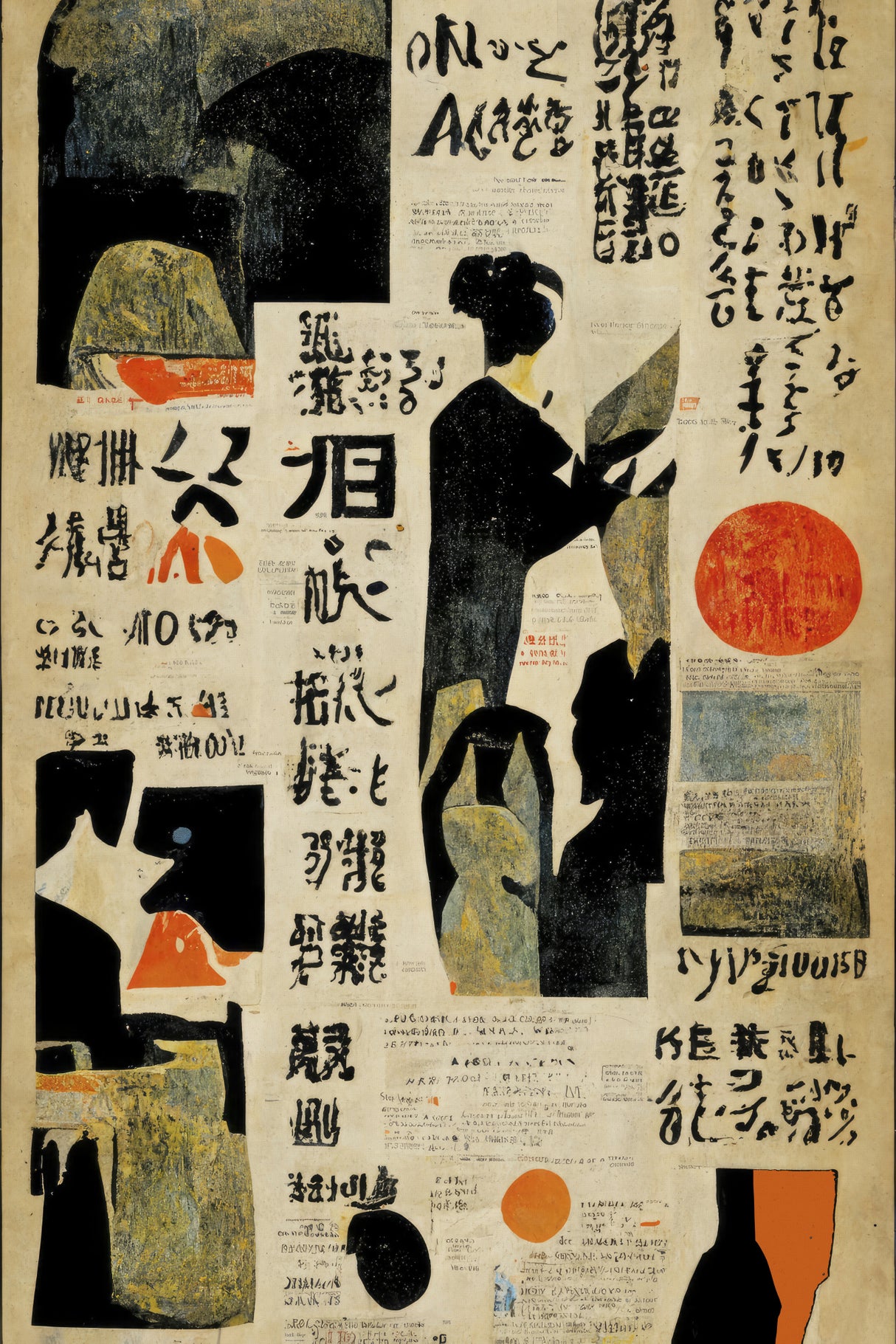 Japanese Newspaper No 2 Poster och Canvastavla