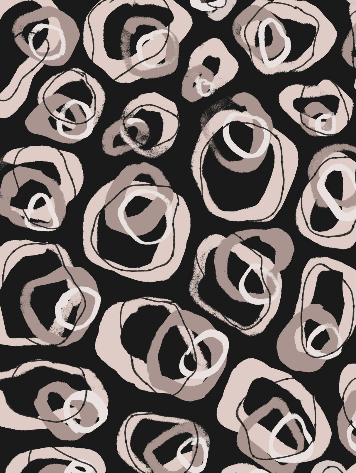 Beige Rings Pattern Poster och Canvastavla