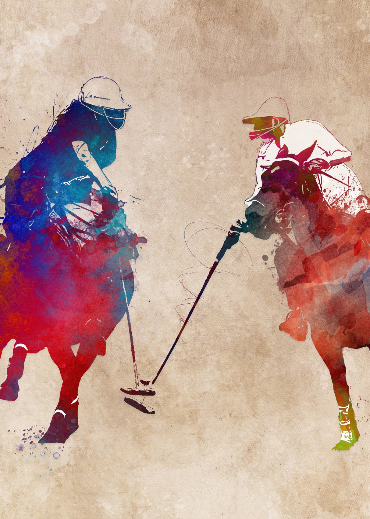 Polo sport art Poster och Canvastavla