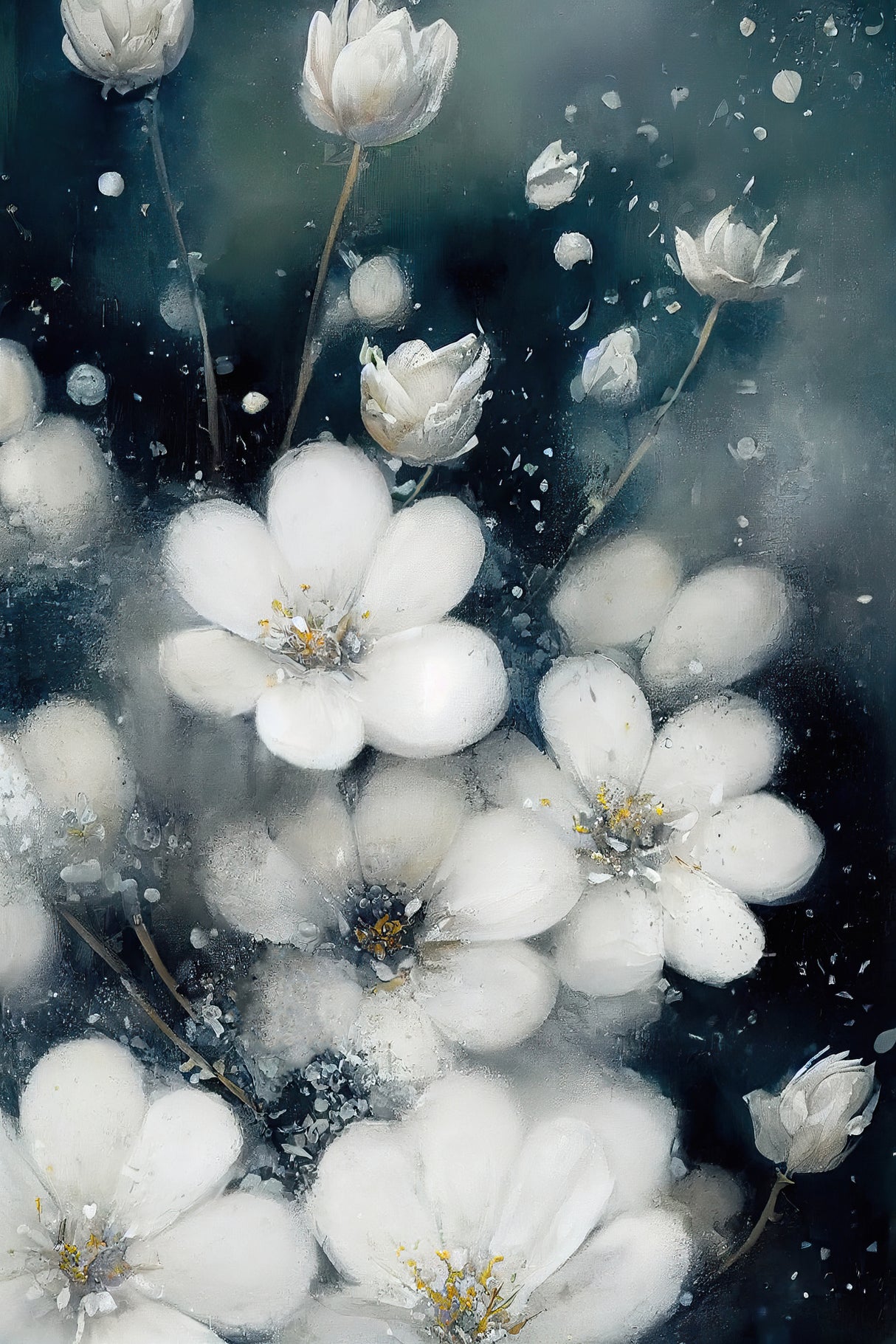 Frozen Flowers Poster och Canvastavla