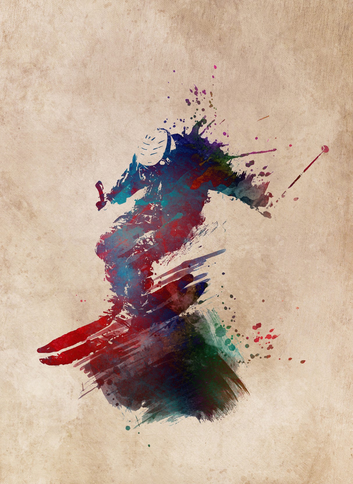 Ski Sport Art 4 Poster och Canvastavla