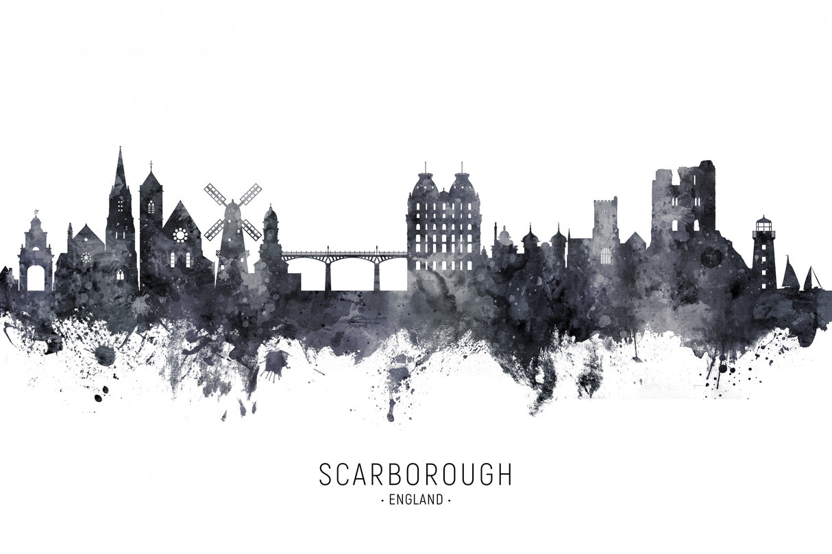 Scarborough England Skyline Poster och Canvastavla