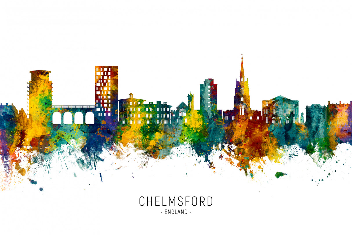 Chelmsford England Skyline Poster och Canvastavla