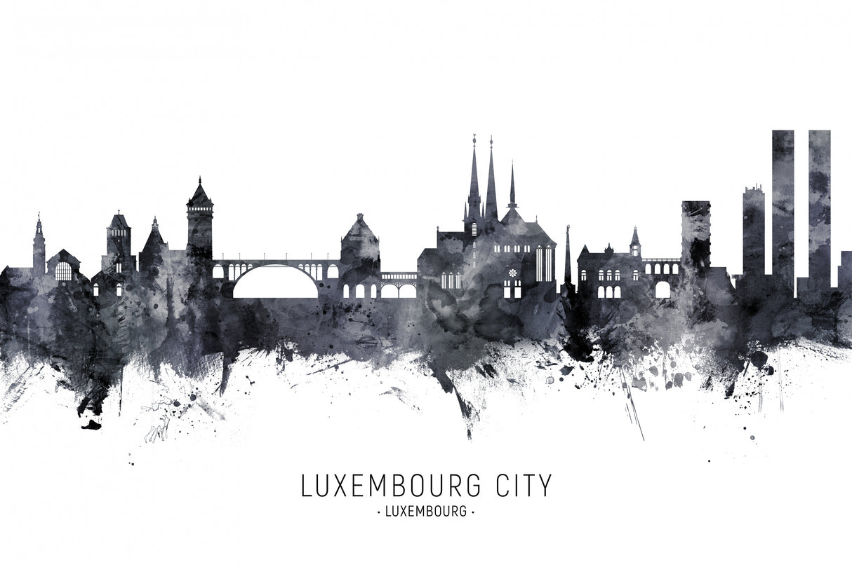 Luxembourg City Skyline Poster och Canvastavla