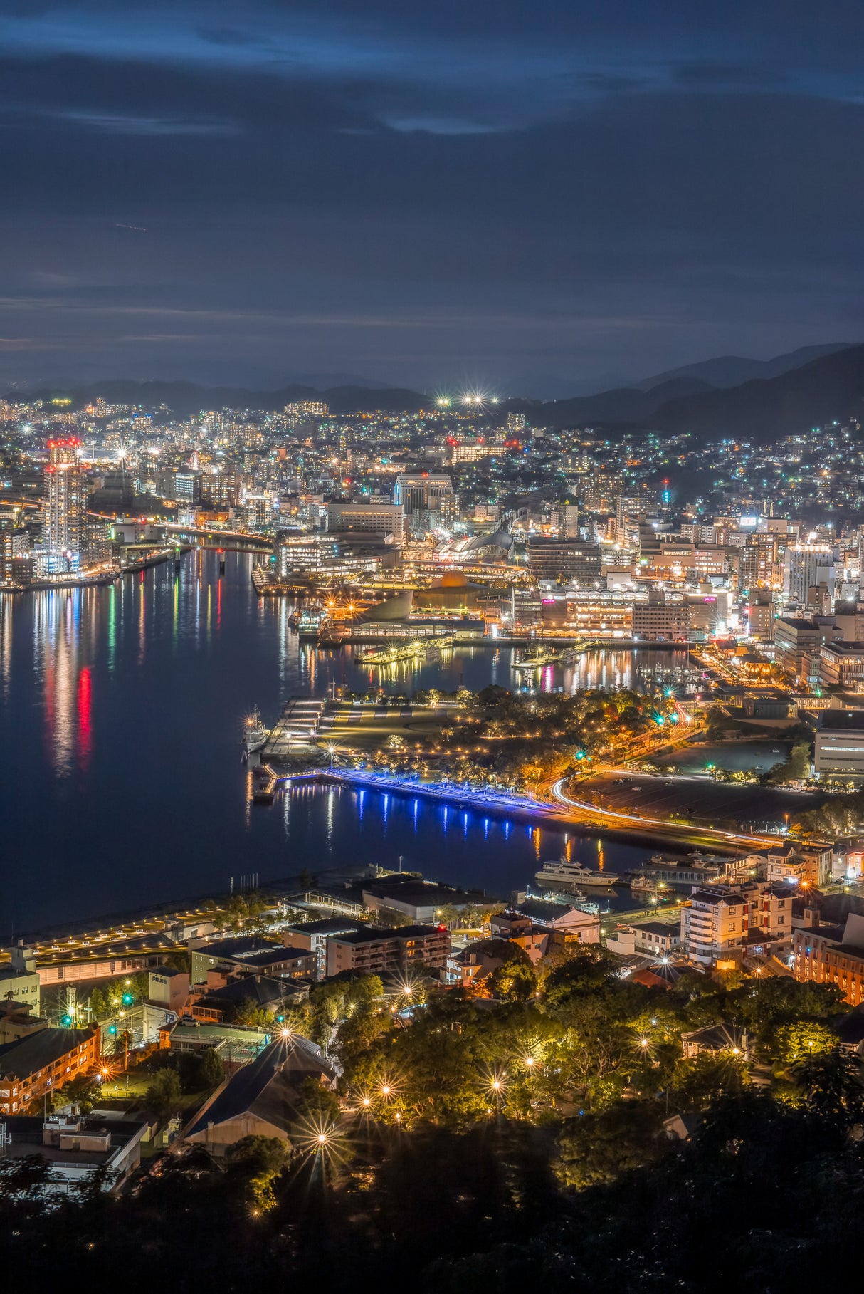 View of Nagasaki City, one of the world's three new nightscape cities Poster och Canvastavla