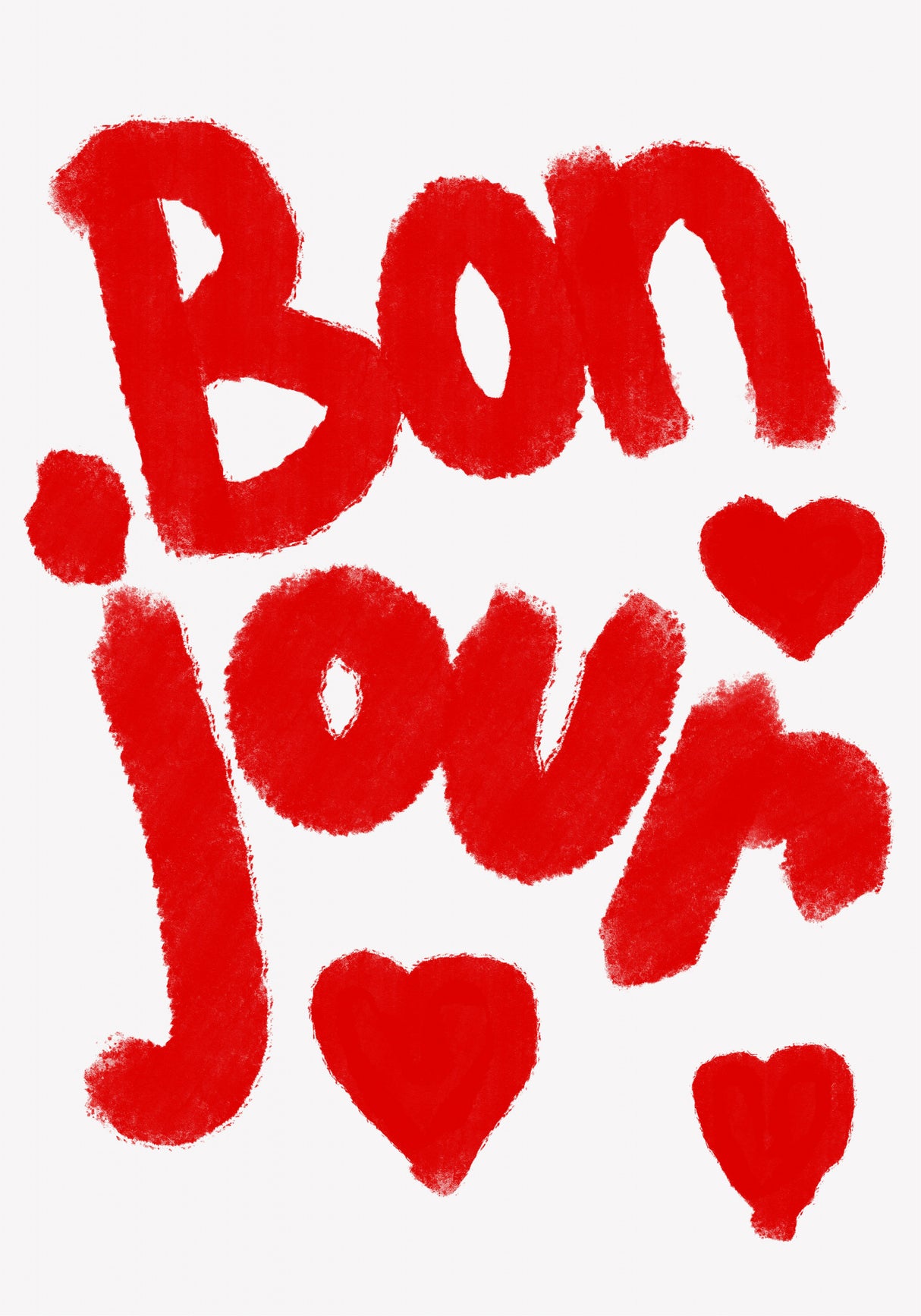 Bonjour Hearts Poster och Canvastavla