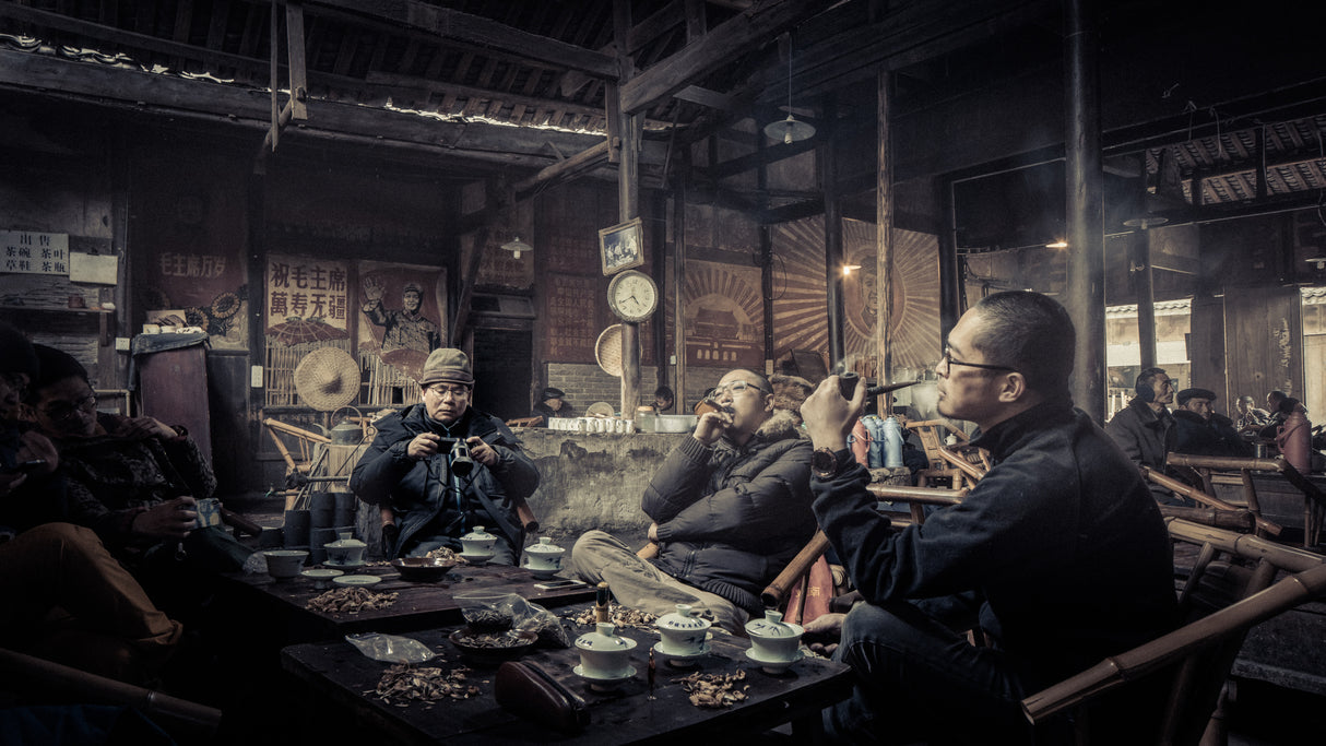 Chengdu old Teahouse 《茶馆老炮》 Poster och Canvastavla