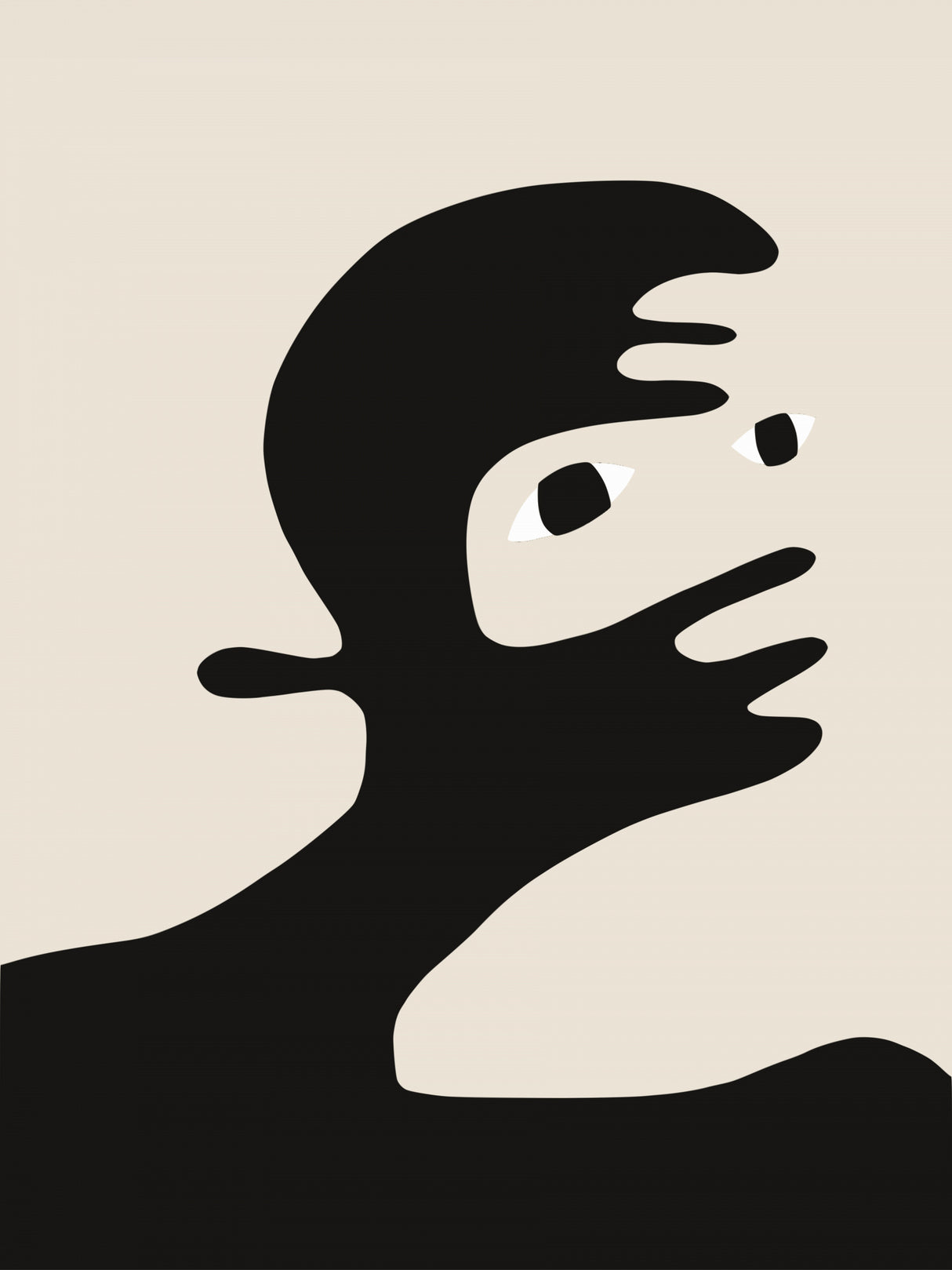 Black Portrait Cut Out Poster och Canvastavla