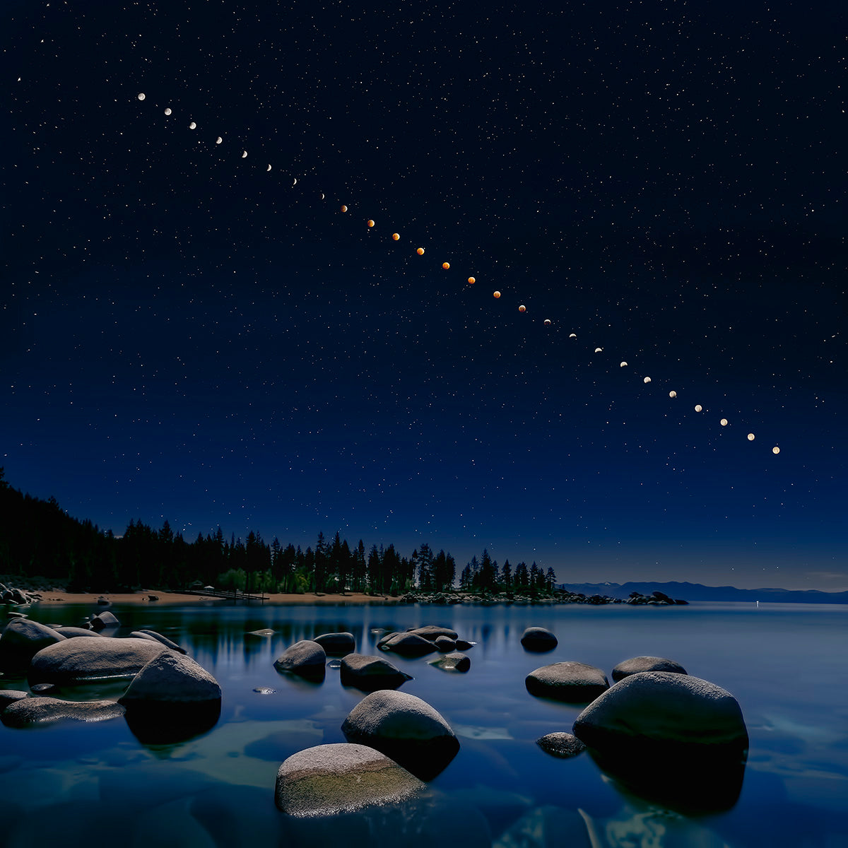 Total Lunar Eclipse Poster och Canvastavla