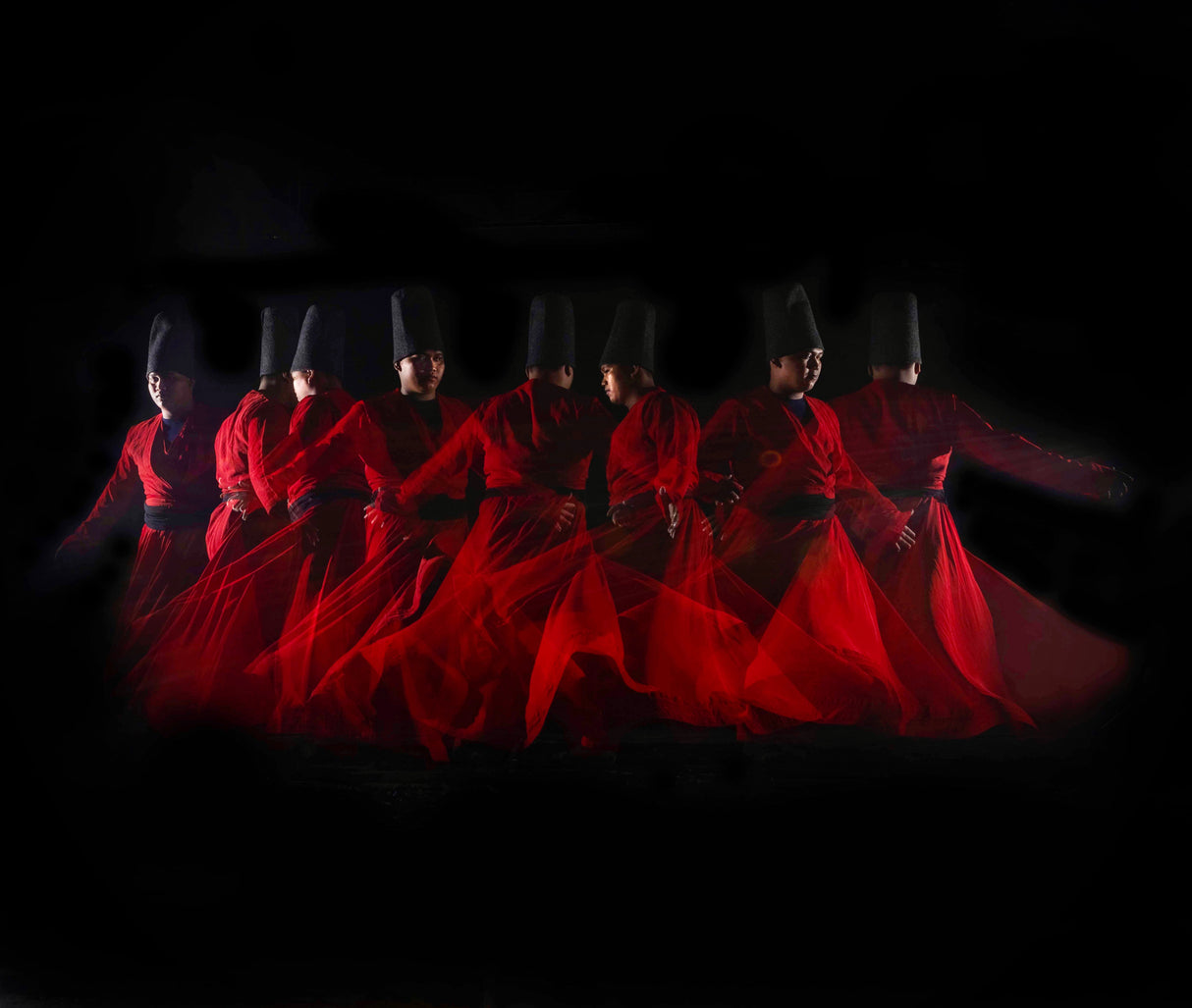 Sufi dancers in red Poster och Canvastavla