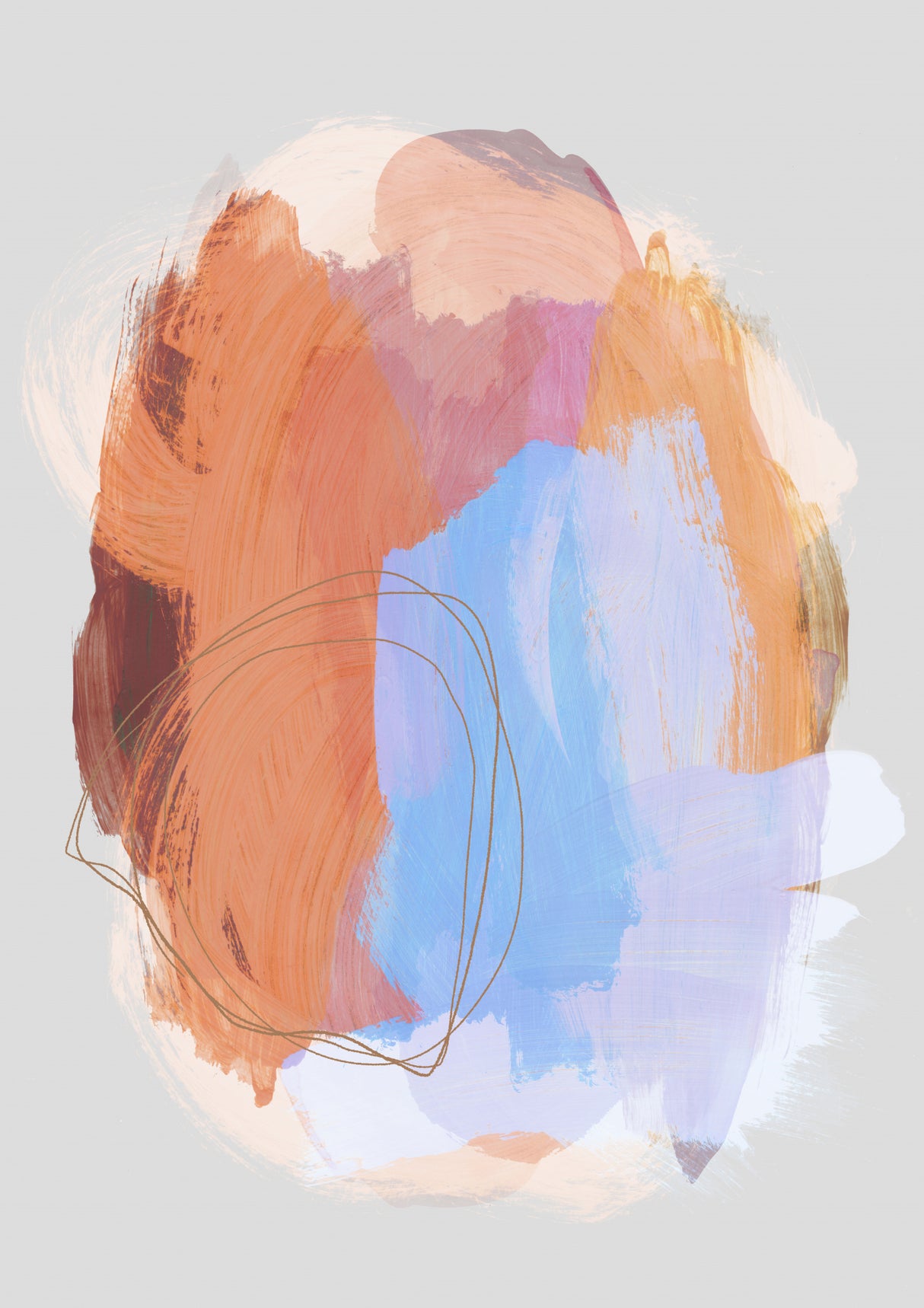 Abstract Brush Strokes 38Z Poster och Canvastavla