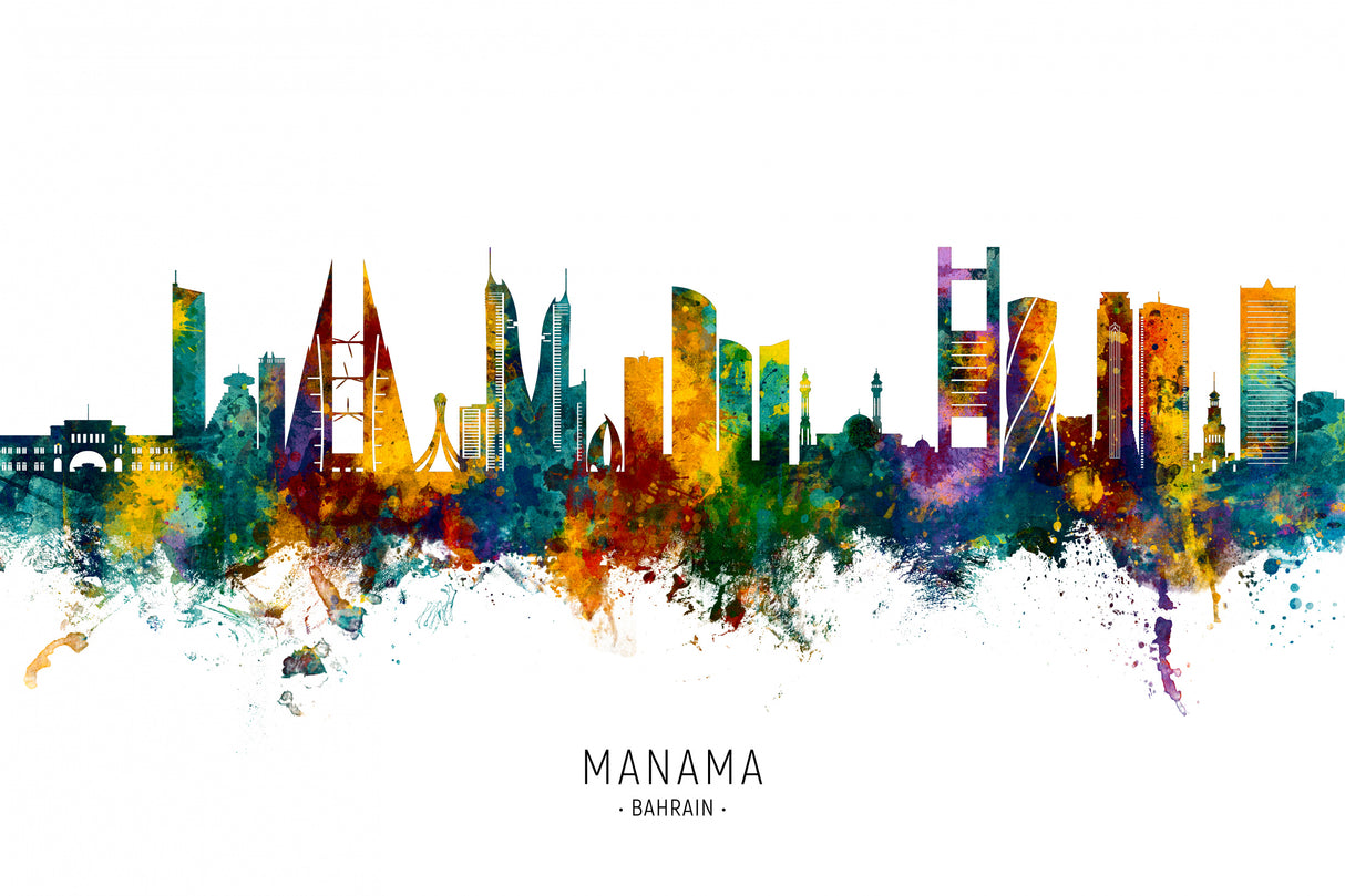 Manama Bahrain Skyline Poster och Canvastavla