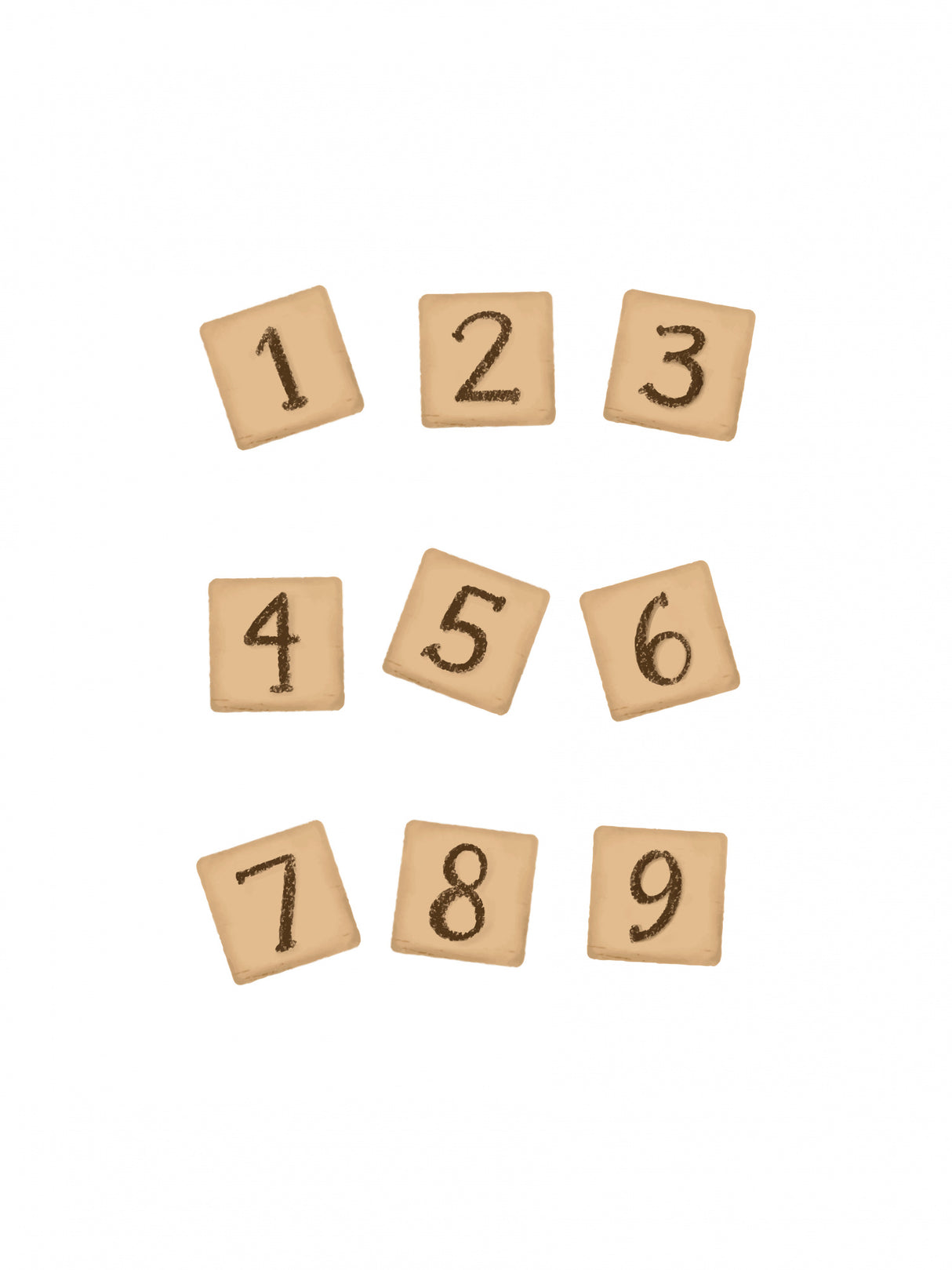 Träklossar - Wooden Blocks - 123 Poster och Canvastavla