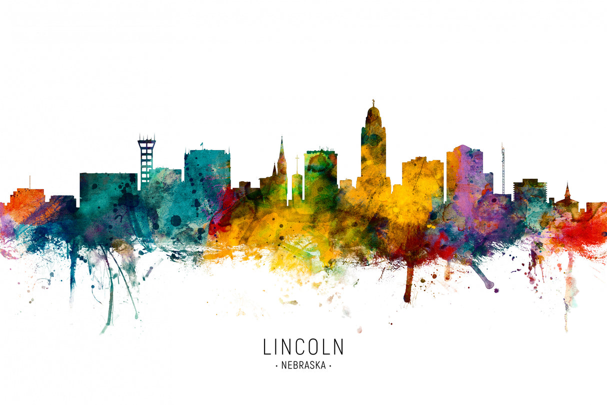 Lincoln Nebraska Skyline Poster och Canvastavla