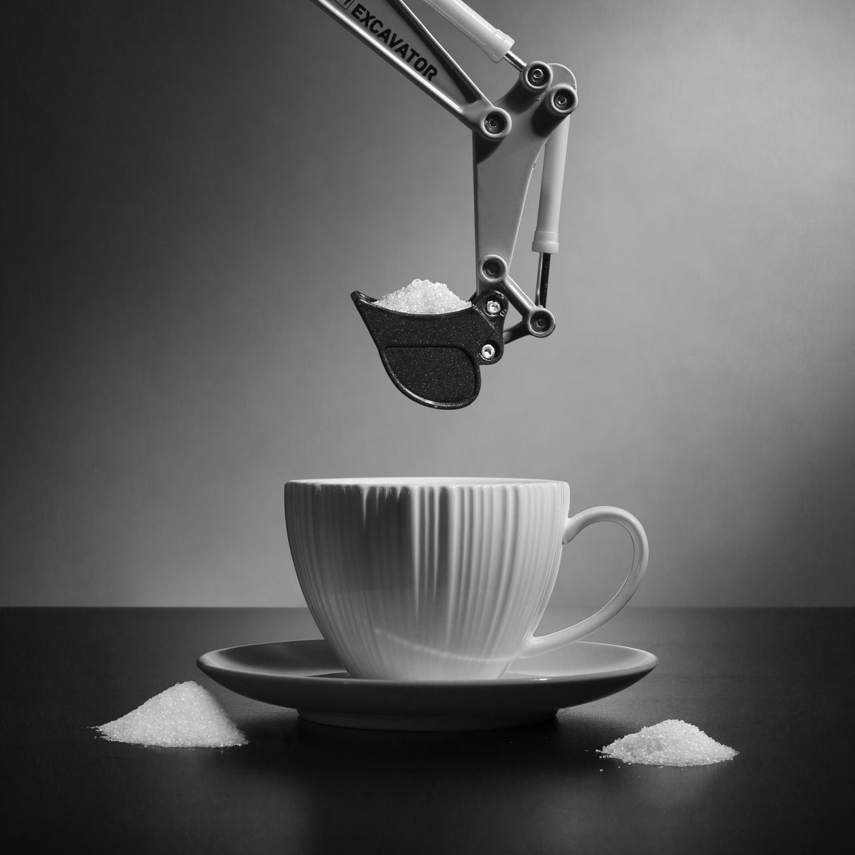 A cup of coffee for the excavator operator Poster och Canvastavla