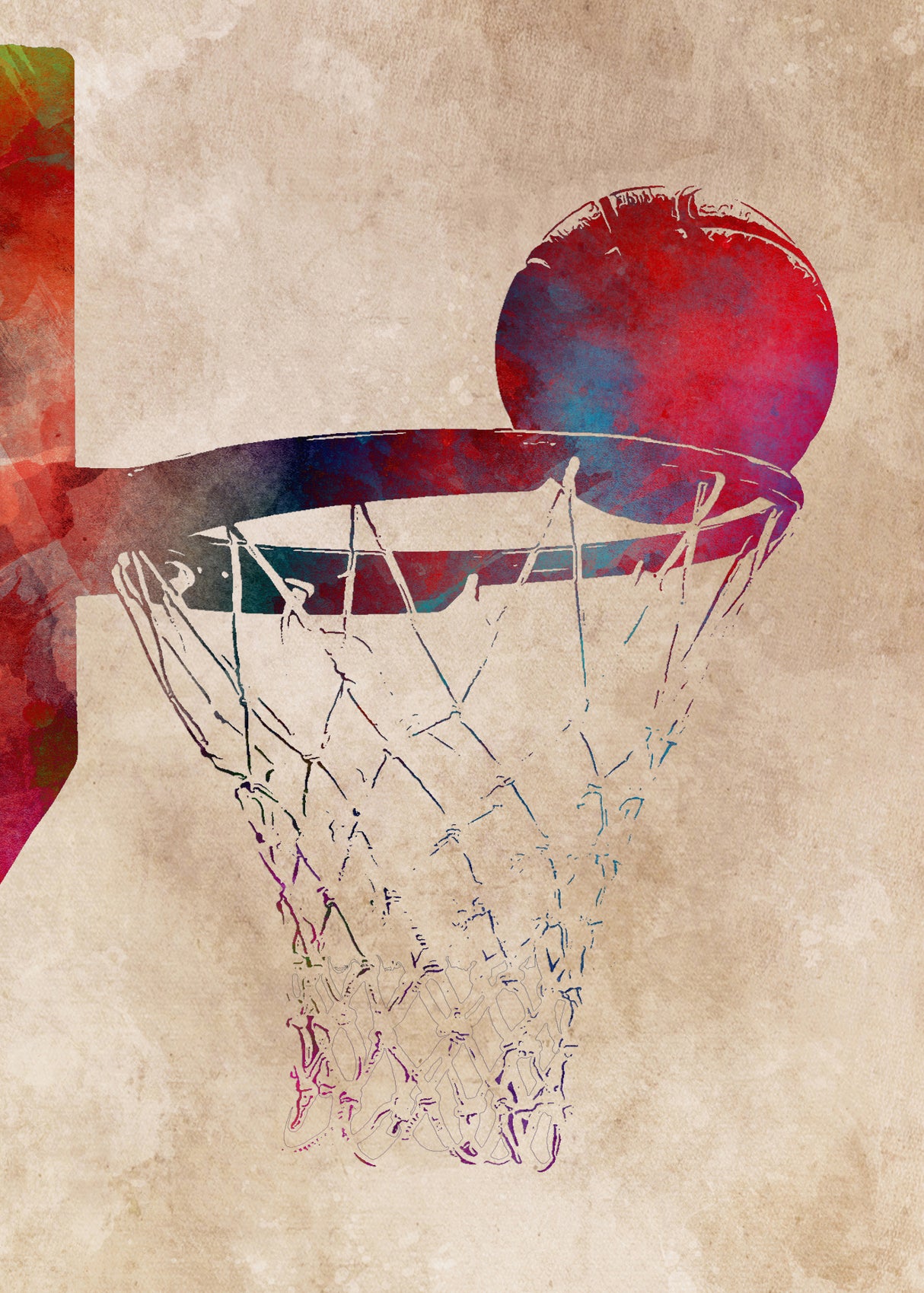 Basketball Sport Art 3 Poster och Canvastavla