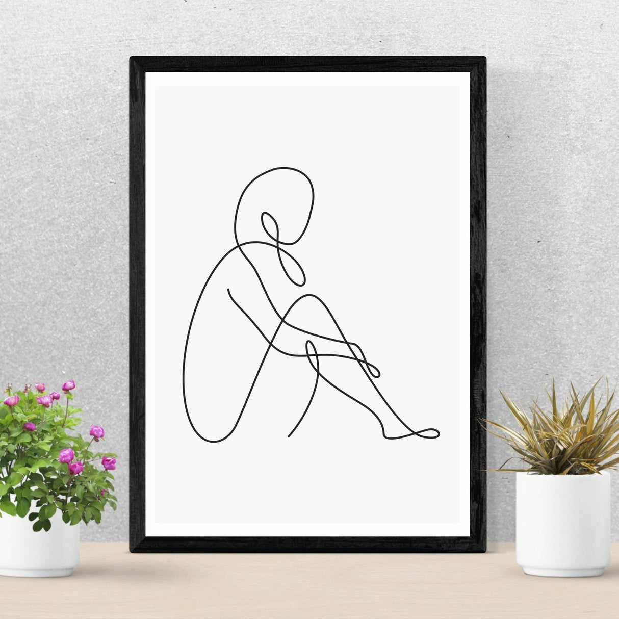 Line Art Grey poster