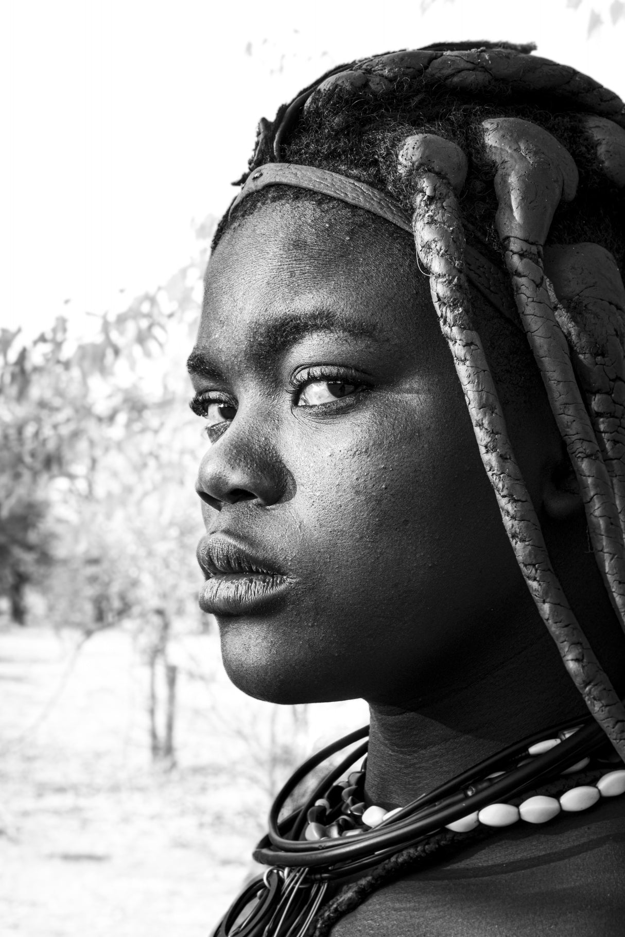Mutwa girl, southern Angola (b&w) Poster och Canvastavla