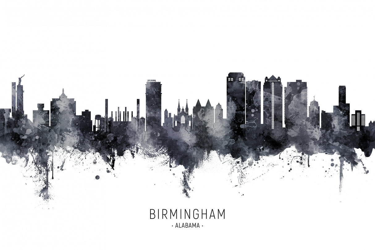 Birmingham Alabama Skyline Poster och Canvastavla