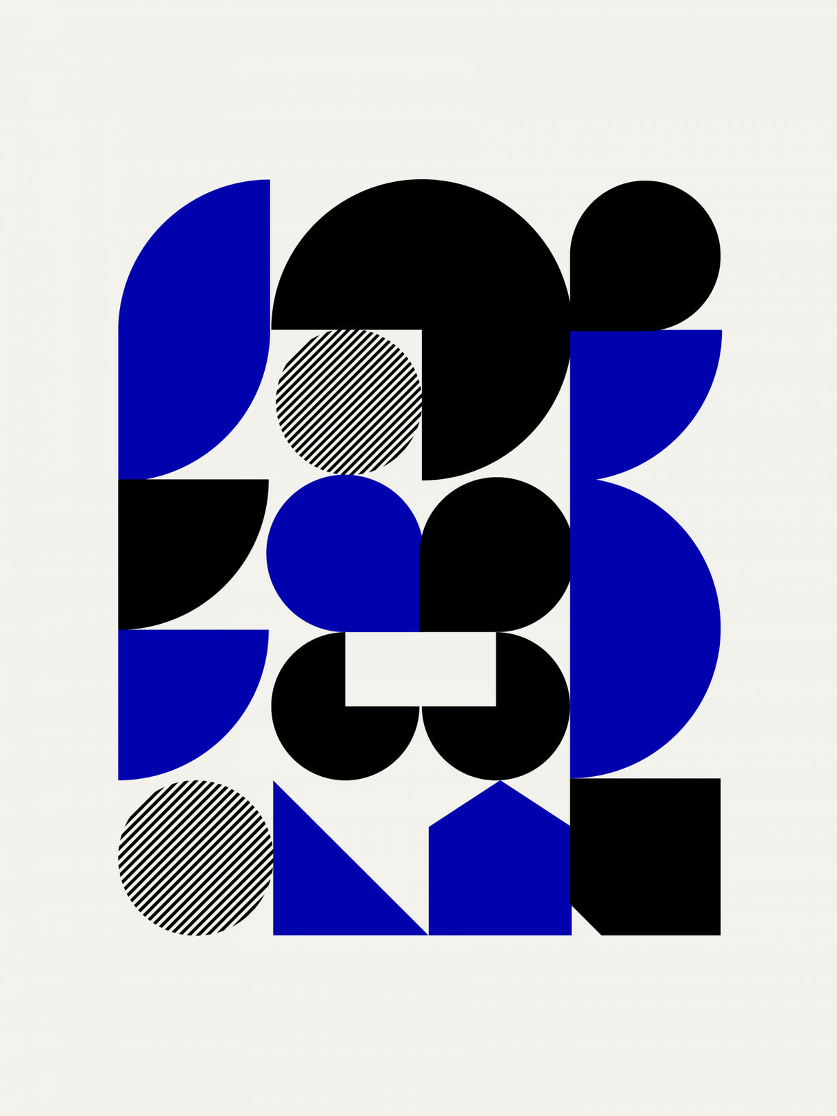 Blue and Black Geometrical Shapes Poster och Canvastavla