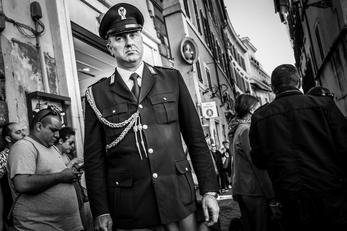 serious police officer Poster och Canvastavla