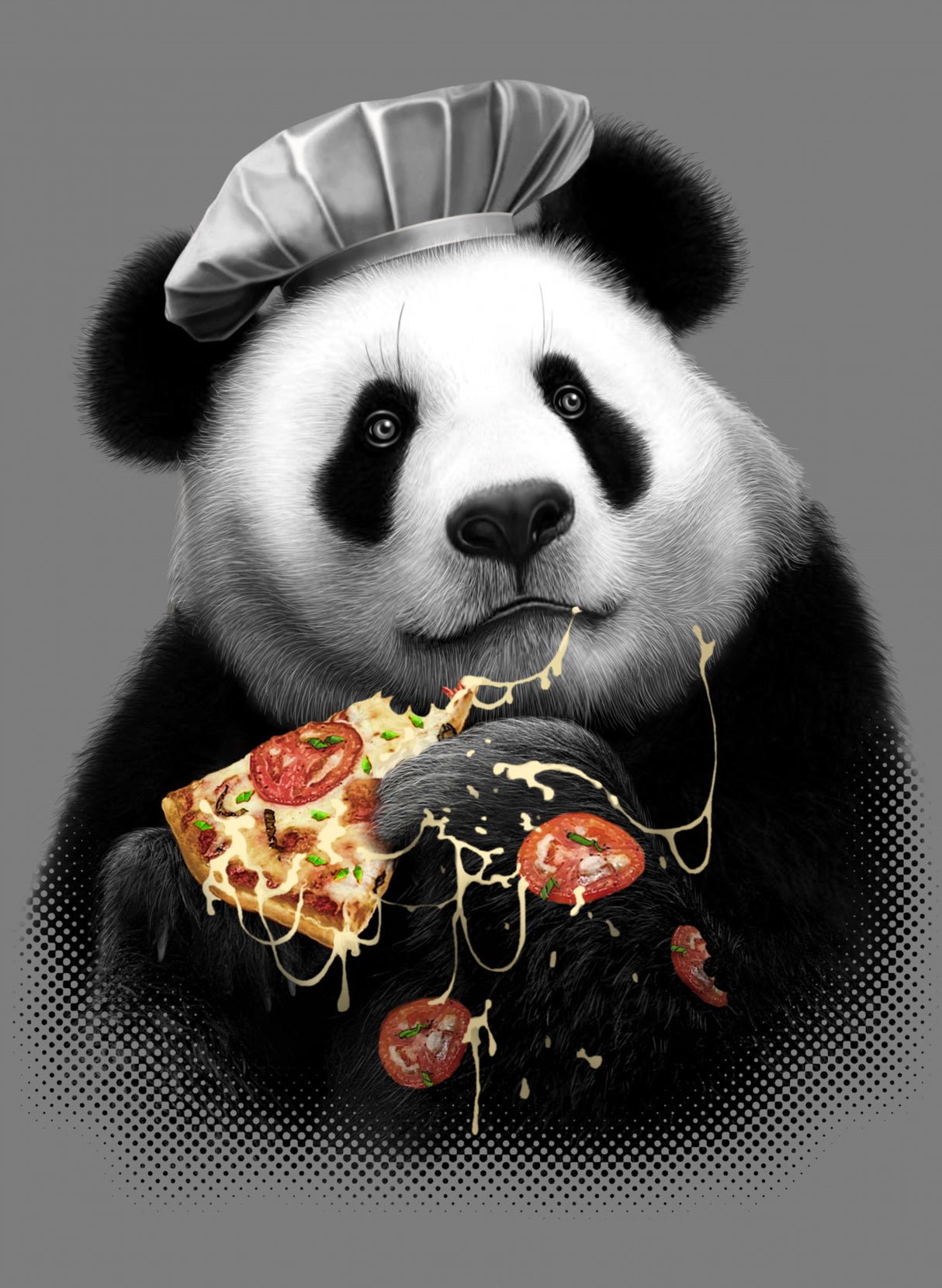 panda loves pizza Poster och Canvastavla