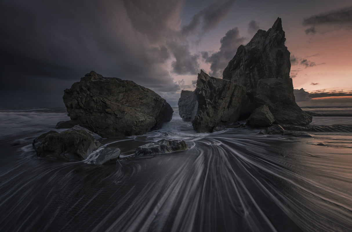 Sunset at Rialto beach Poster och Canvastavla