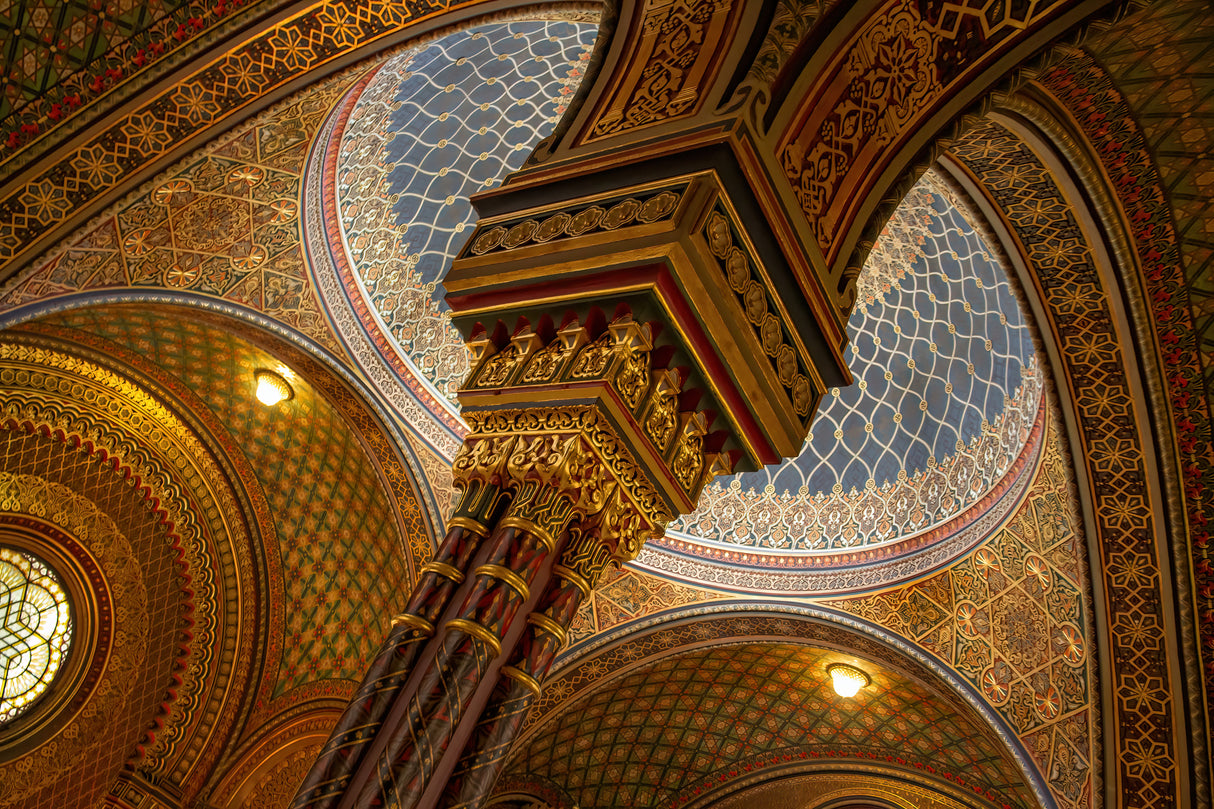 Ceiling of the Spanish Synagogue in Prague Poster och Canvastavla