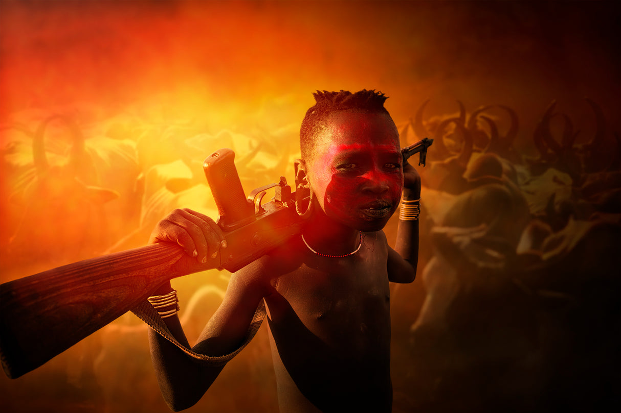 Boy from Mursi tribe SIYP Poster och Canvastavla