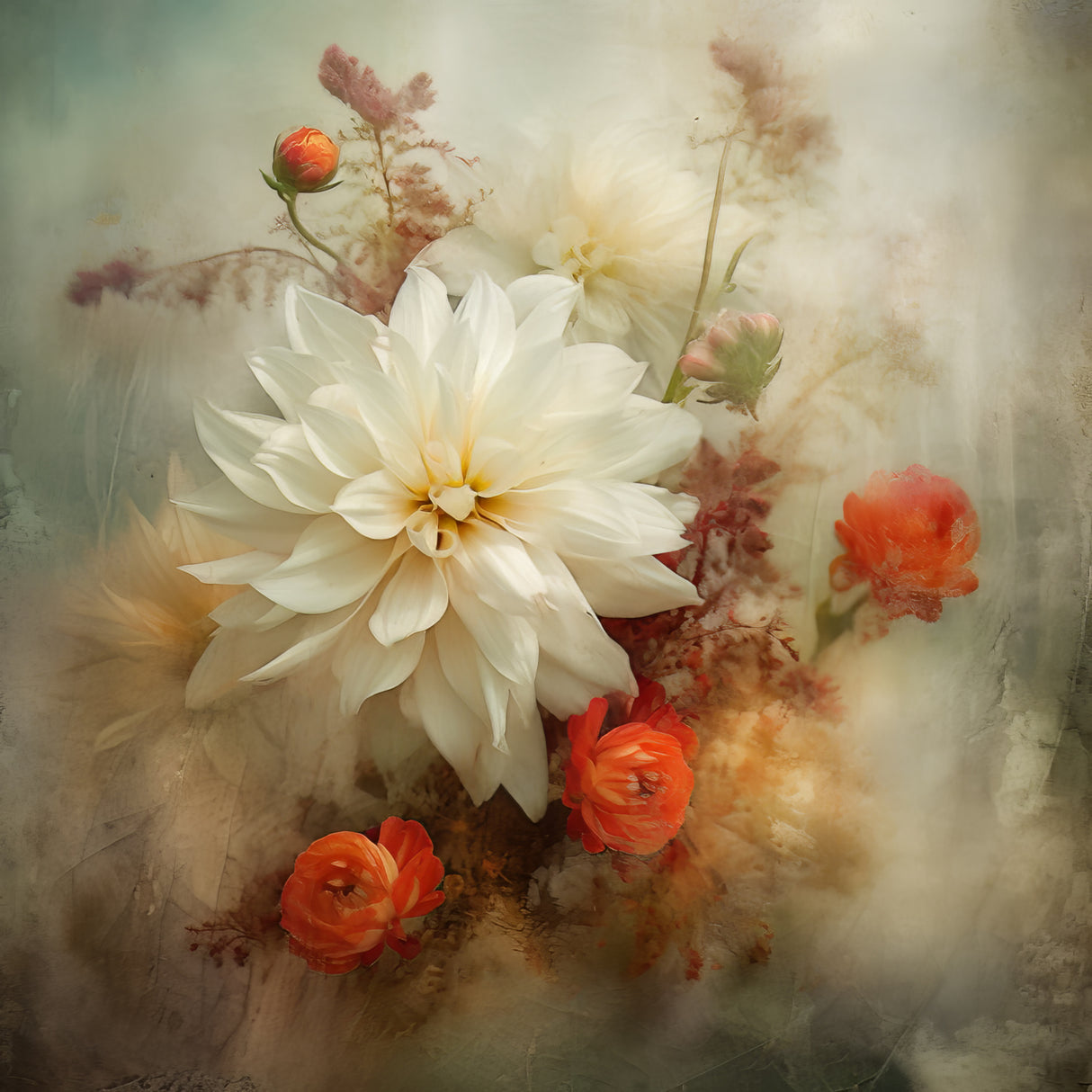 Fa Vintage Floral 46 Poster och Canvastavla