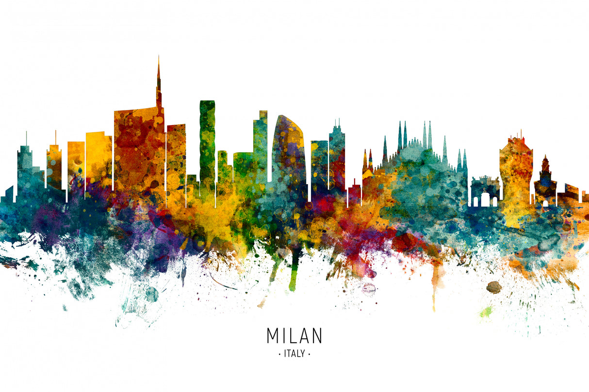 Milan Italy Skyline Poster och Canvastavla