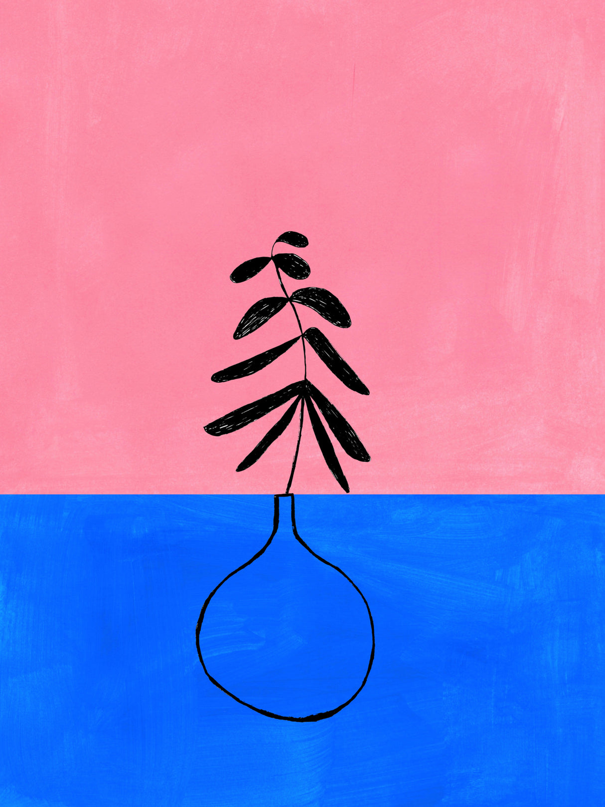 Cobalt Pink Vase .png Poster och Canvastavla