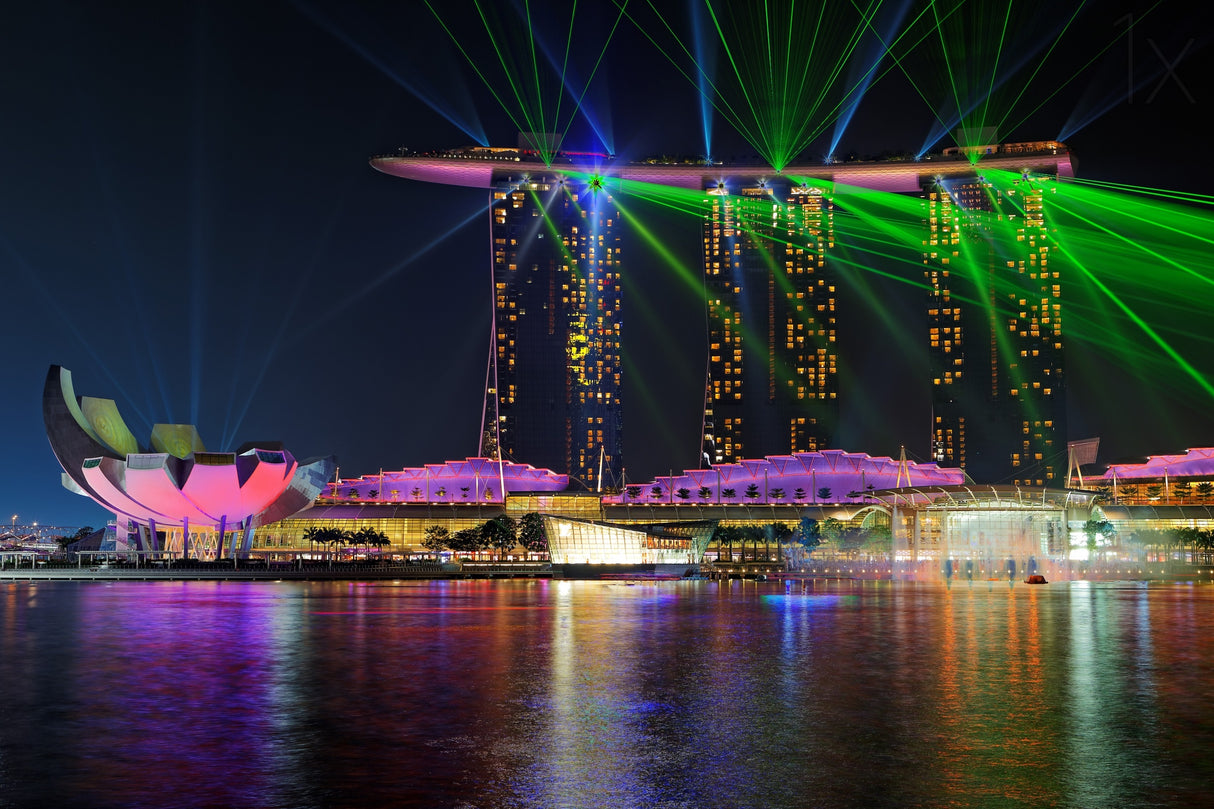 Marina Bay Sands Lasershow Poster och Canvastavla