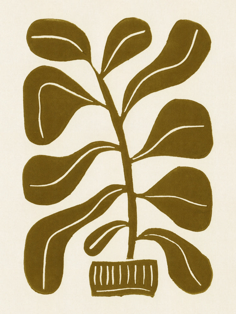Linocut Houseplant #2 Vas och keramikposter