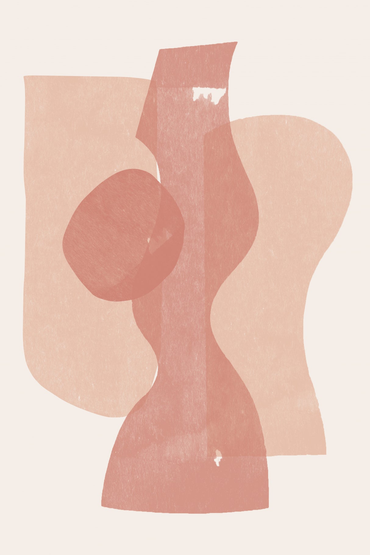 Peach Paper Cut Composition No.1 Poster och Canvastavla