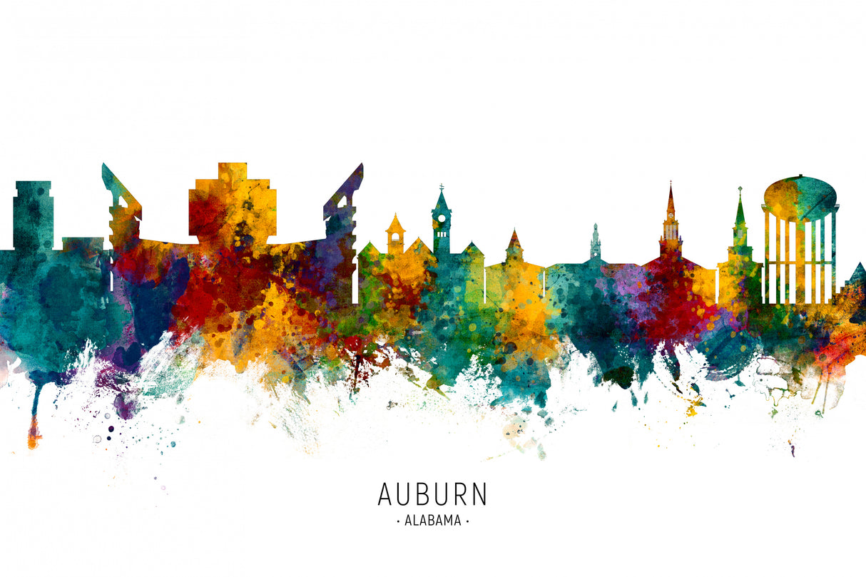 Auburn Alabama Skyline Poster och Canvastavla
