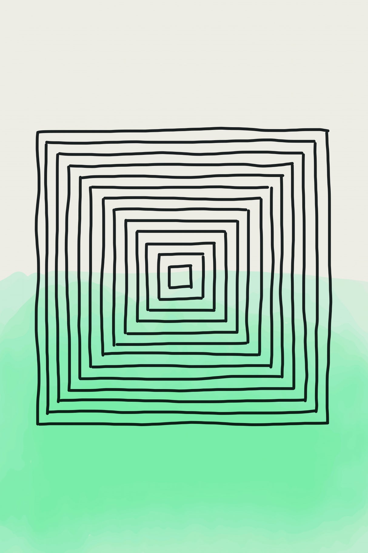 Light Green Watercolor Shapes #2 Poster och Canvastavla