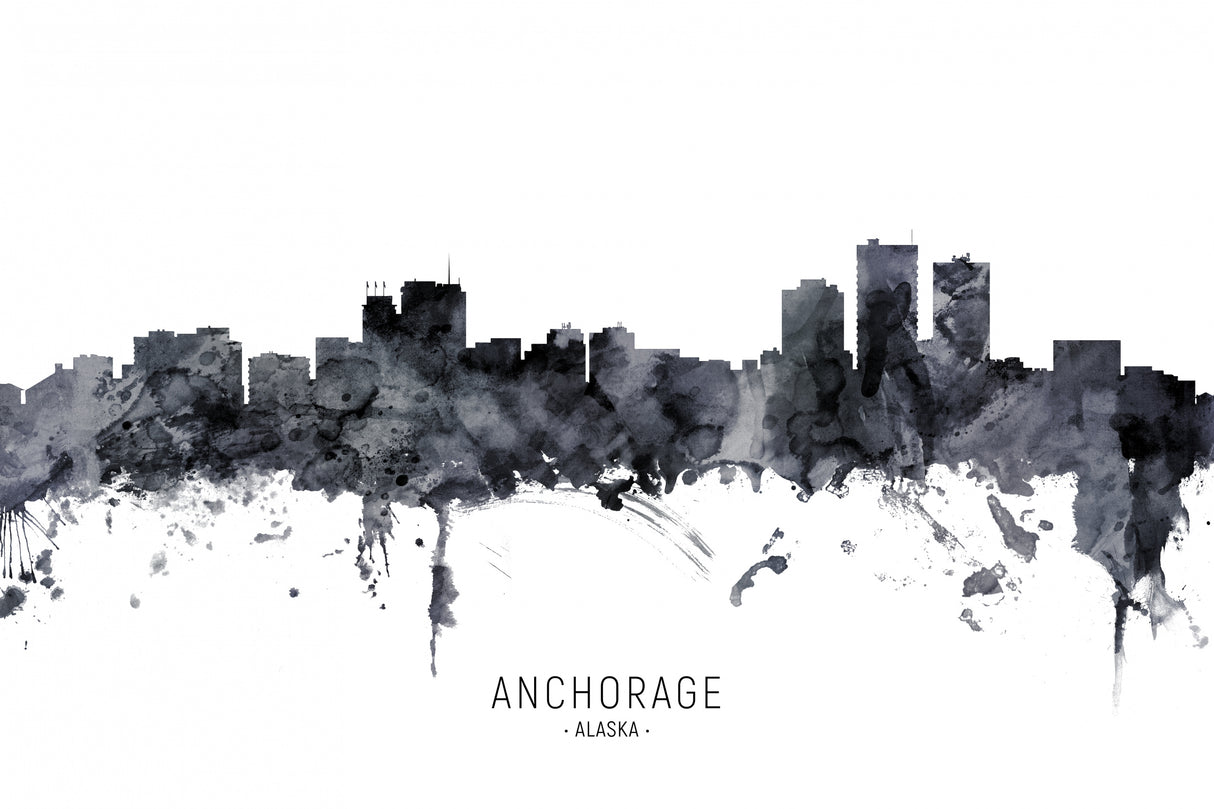 Anchorage Alaska Skyline Poster och Canvastavla