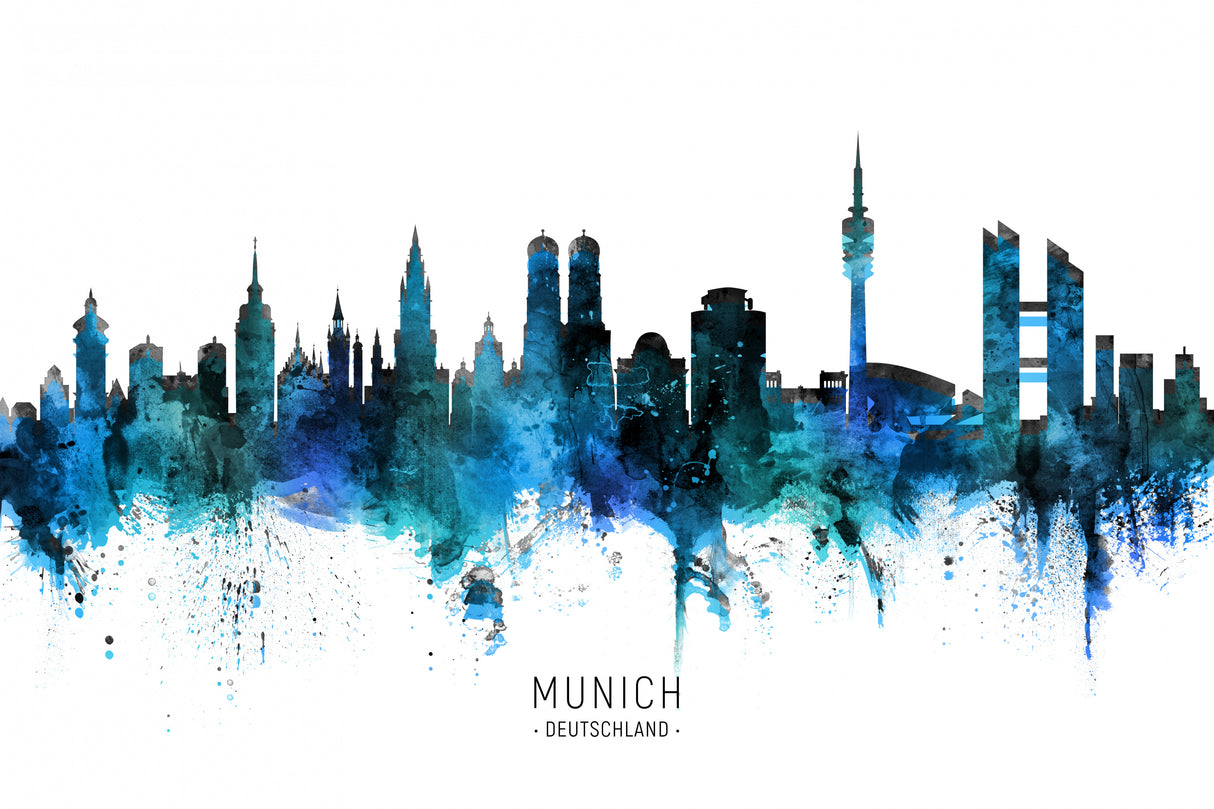 Munich Germany Skyline Poster och Canvastavla