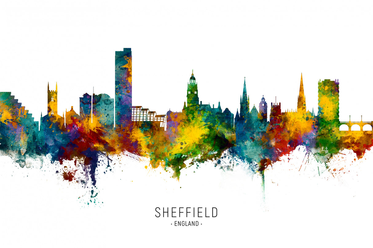 Sheffield England Skyline Poster och Canvastavla