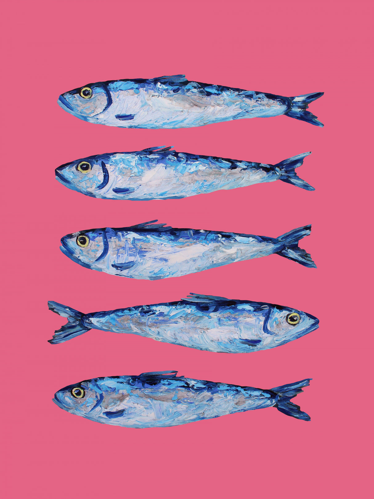 Sardines on Pink Poster och Canvastavla