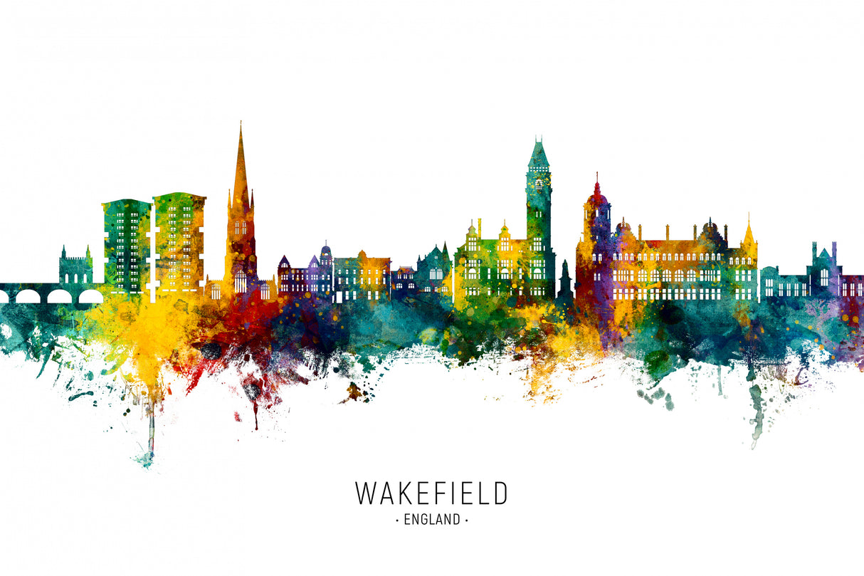 Wakefield England Skyline Poster och Canvastavla