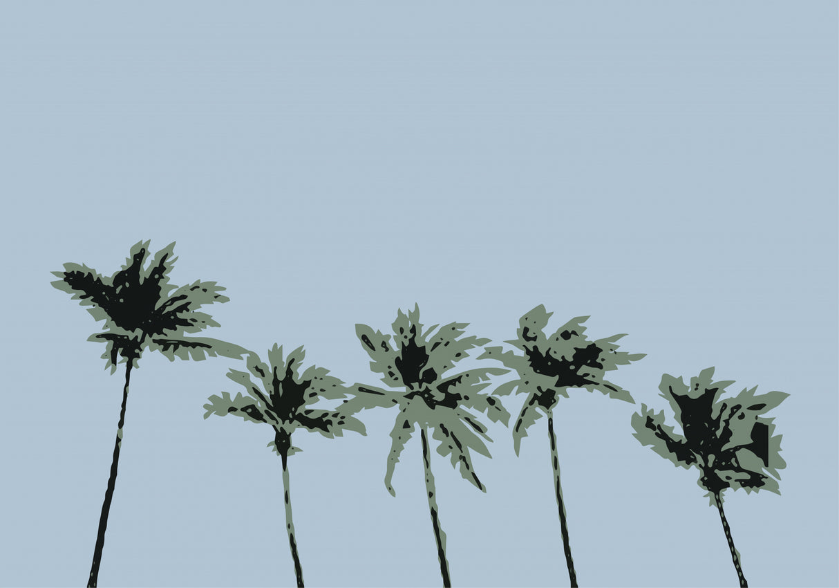 Palms Blue Poster och Canvastavla