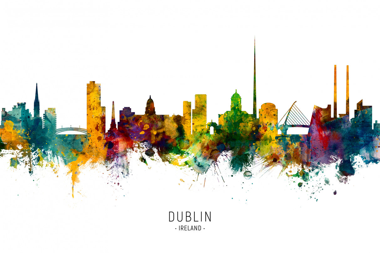 Dublin Ireland Skyline Poster och Canvastavla