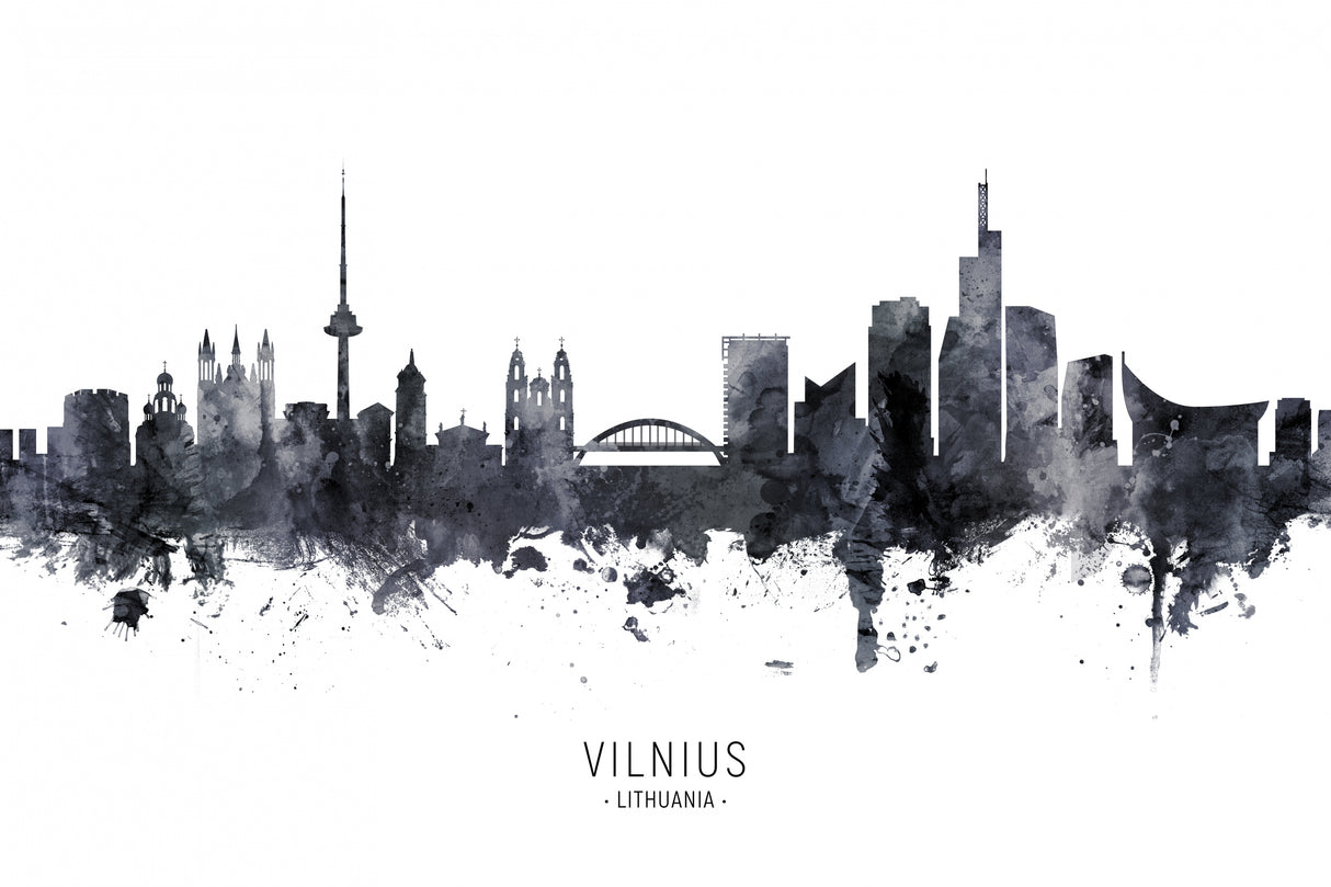 Vilnius Lithuania Skyline Poster och Canvastavla