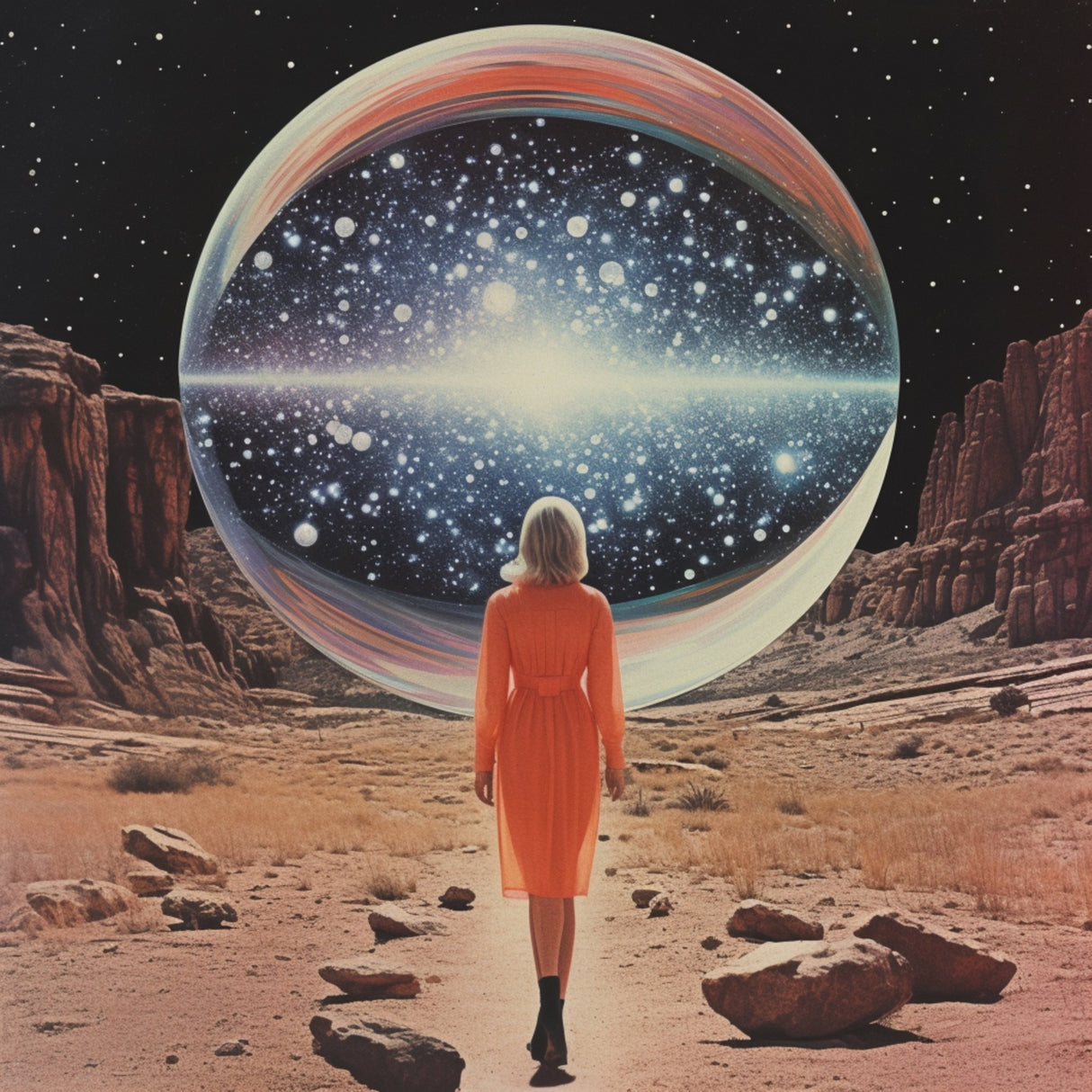 Orb Power Space Collage Art Poster och Canvastavla