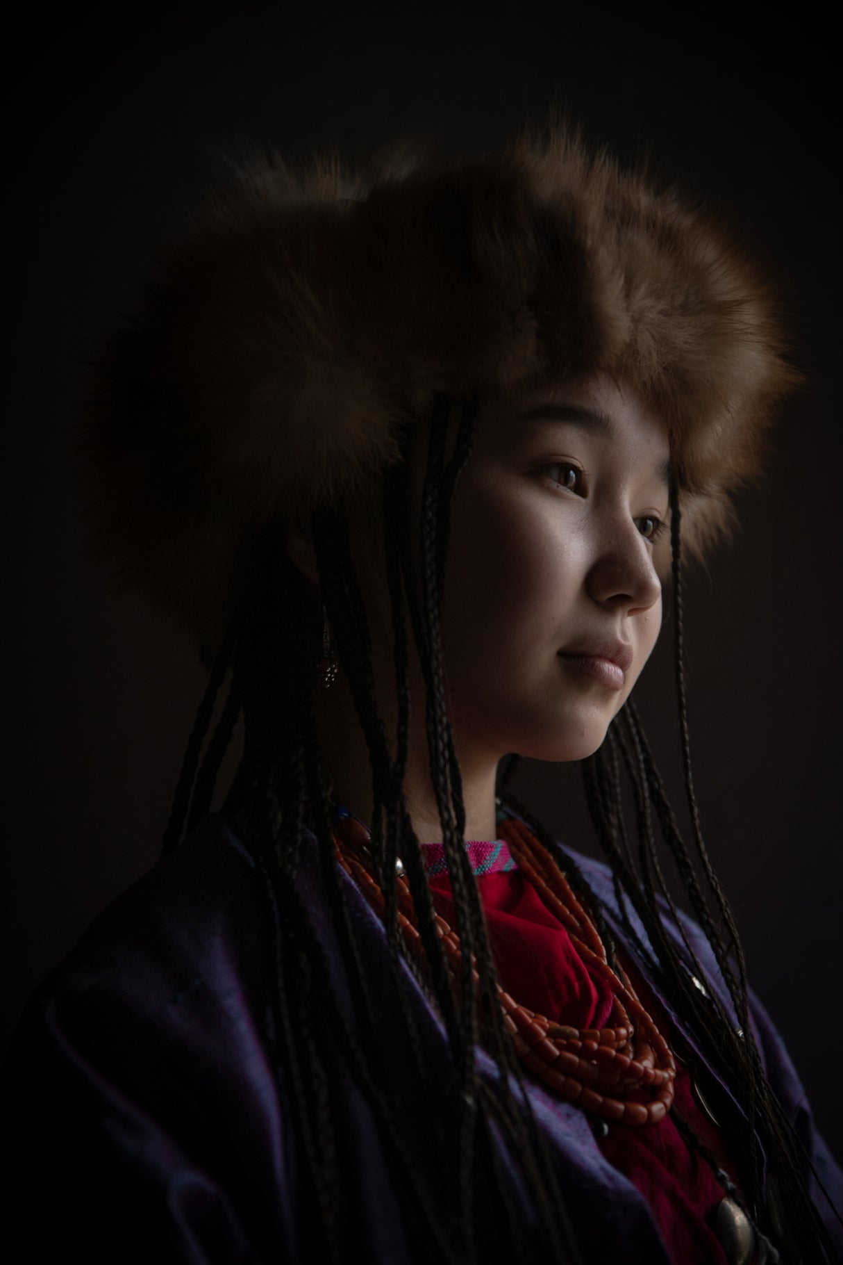 The beauty and innocence of a young Kyrgyz lady Poster och Canvastavla