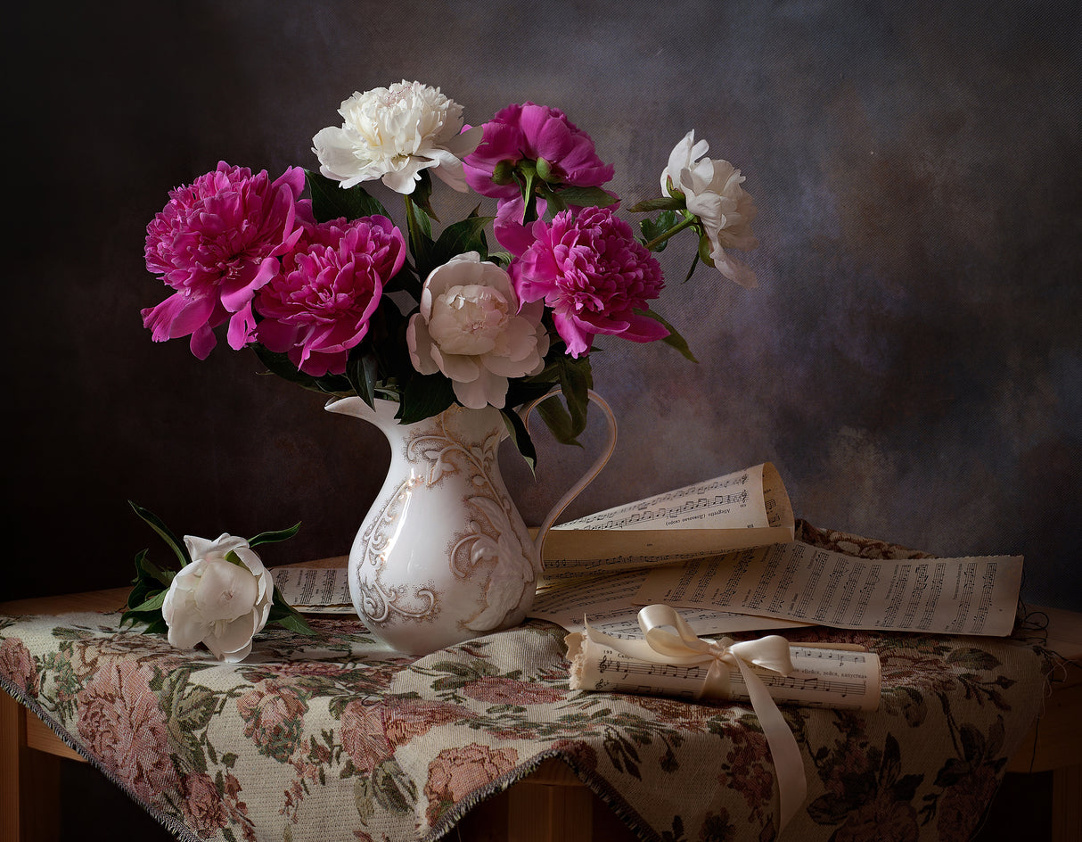 Still life with peonies Poster och Canvastavla