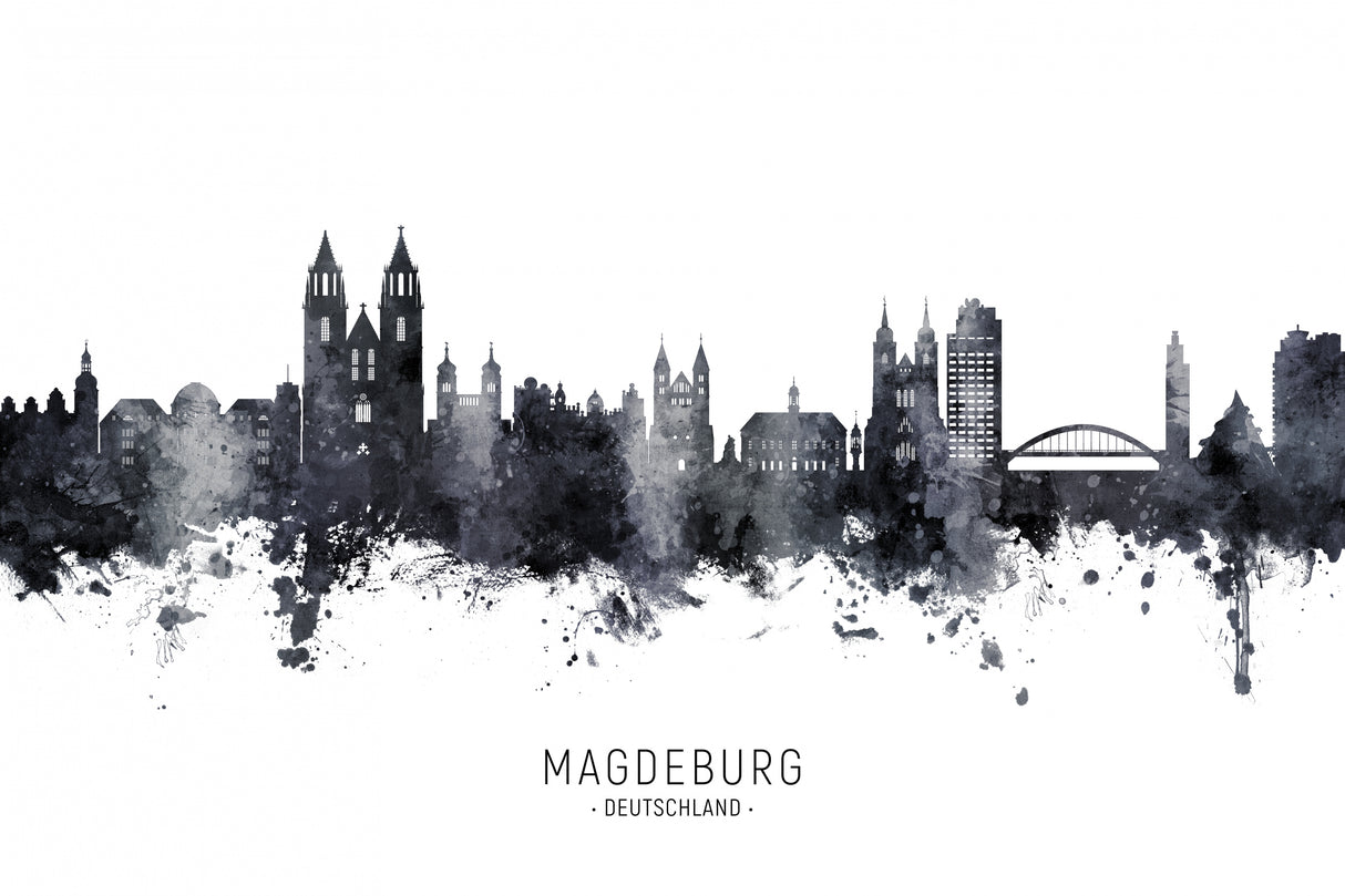 Magdeburg Germany Skyline Poster och Canvastavla